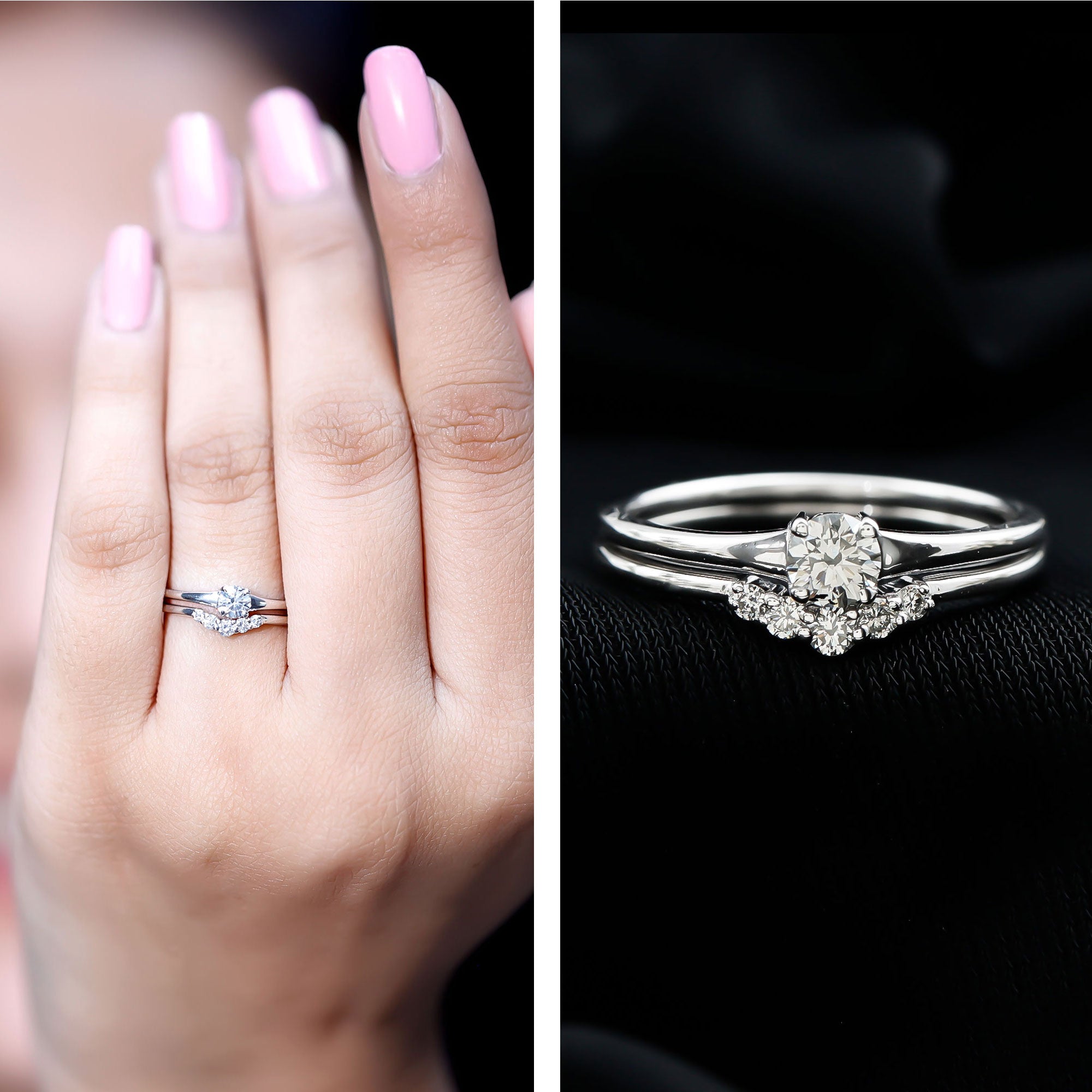 Lab Grown Diamond Minimal Engagement Ring With Enhancer Lab - ( EF-VS ) - Rosec Jewels