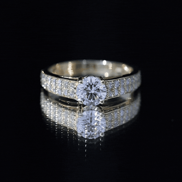 Rosec Jewels-Certified Lab Grown Diamond 1Ct Engagement Ring With Side Stones
