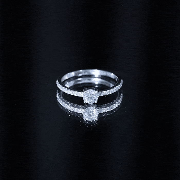Certified 5 MM Lab Grown Diamond Engagement Ring With Side Stones Lab - ( EF-VS ) - Rosec Jewels