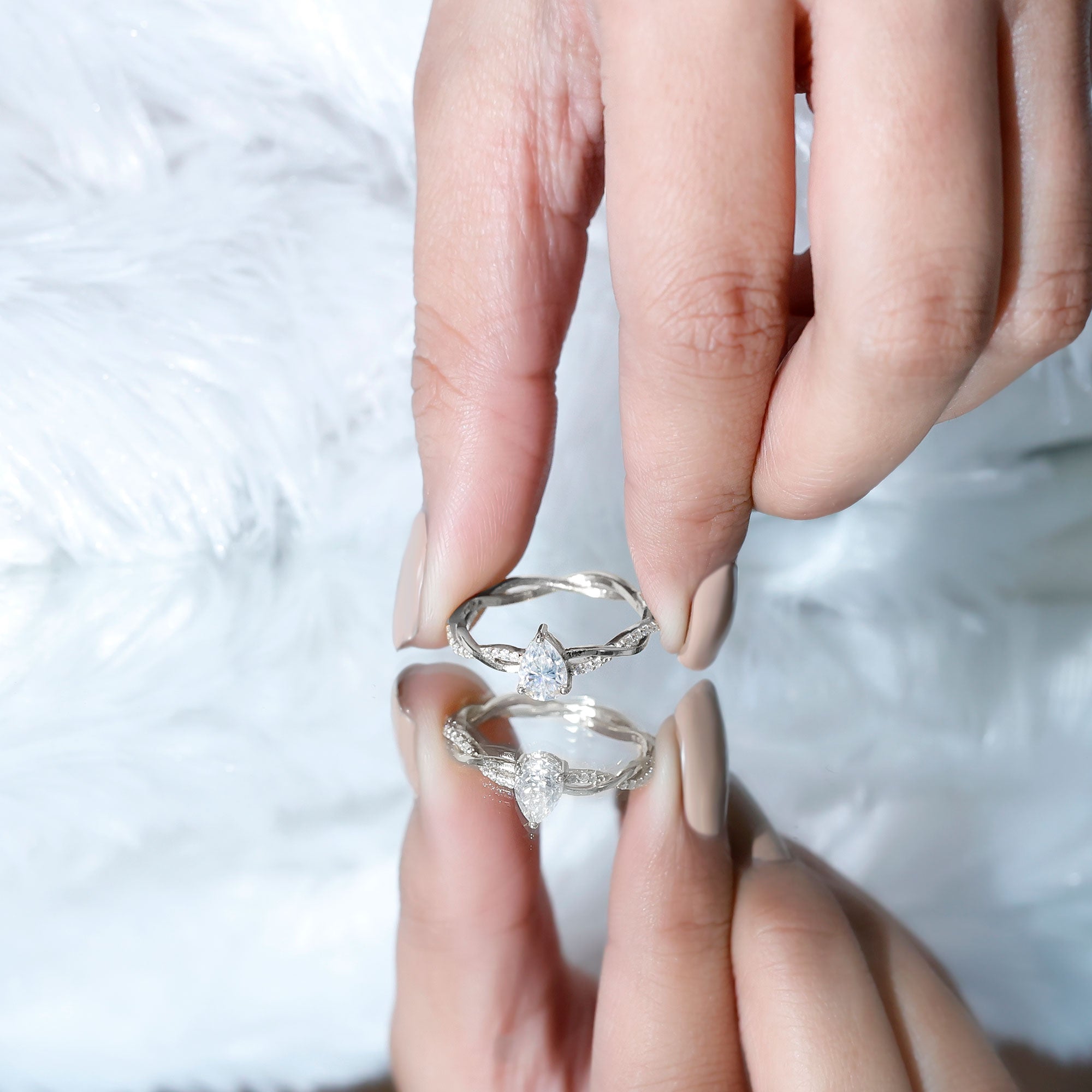Rosec Jewels-Lab Grown Diamond 5X7 MM Pear Shaped Engagement Ring