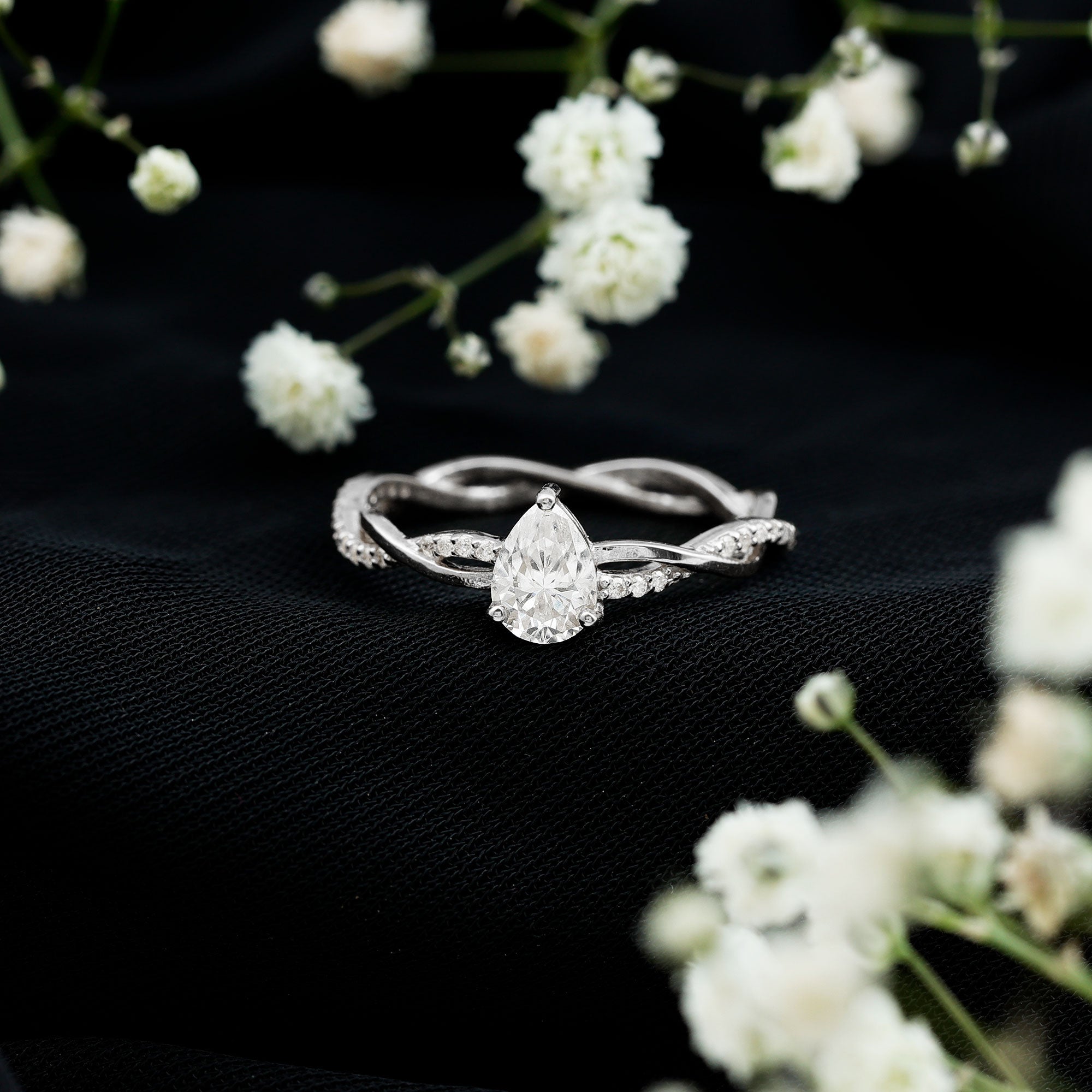 Rosec Jewels-Lab Grown Diamond 5X7 MM Pear Shaped Engagement Ring