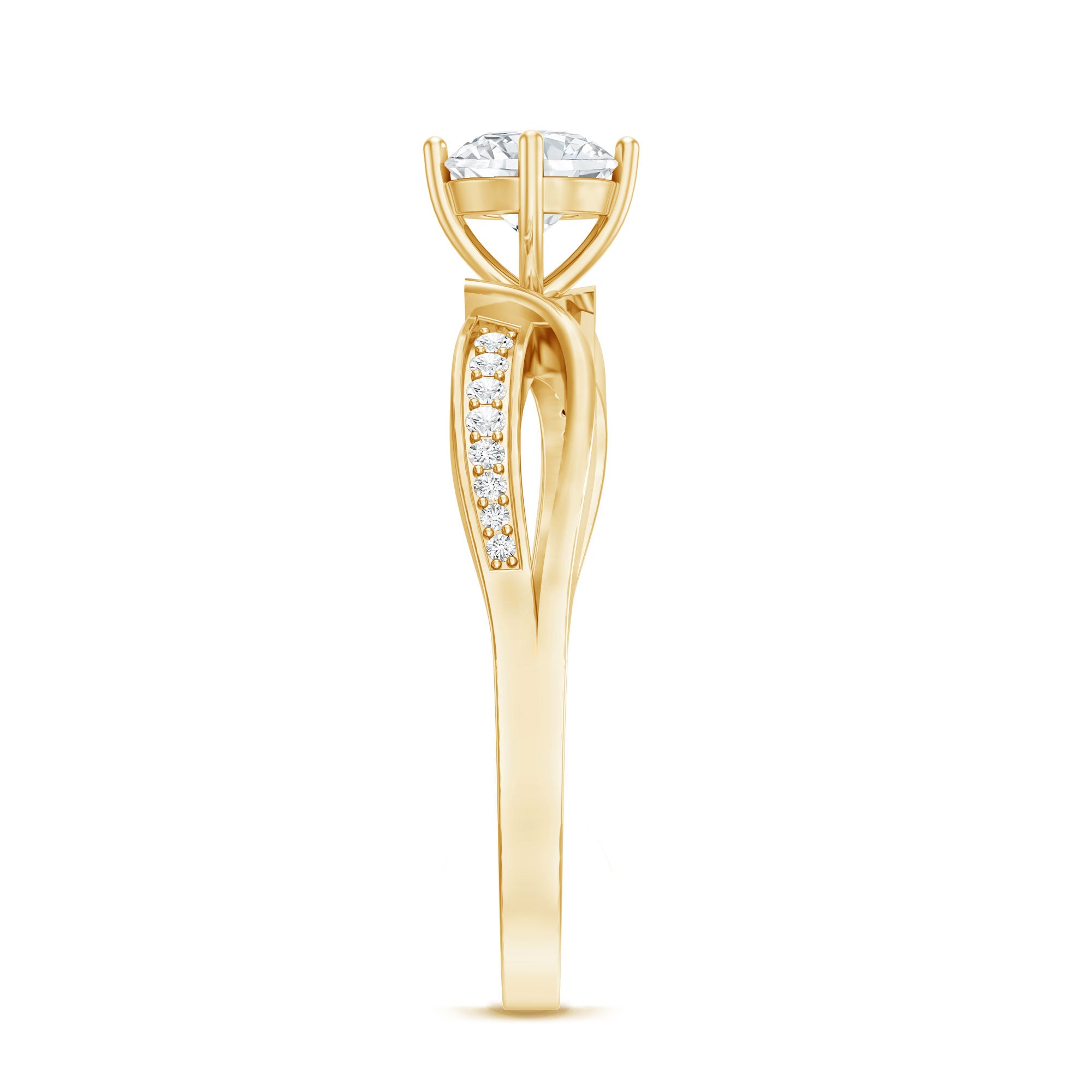 Certified Lab Grown Diamond 5 MM Infinity Engagement Ring Lab - ( EF-VS ) - Rosec Jewels
