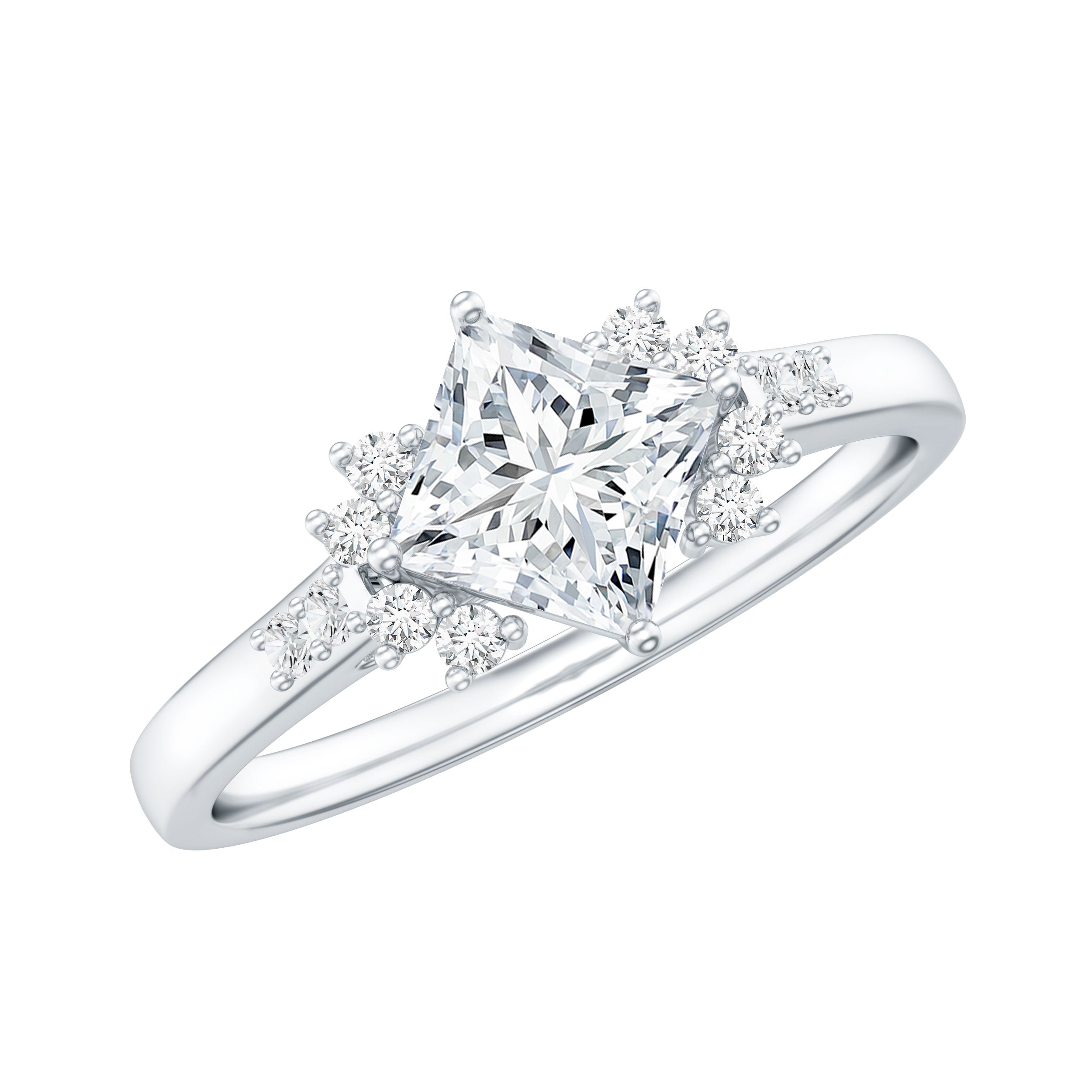 Certified 5 MM Lab Grown Diamond Princess Cut Engagement Ring