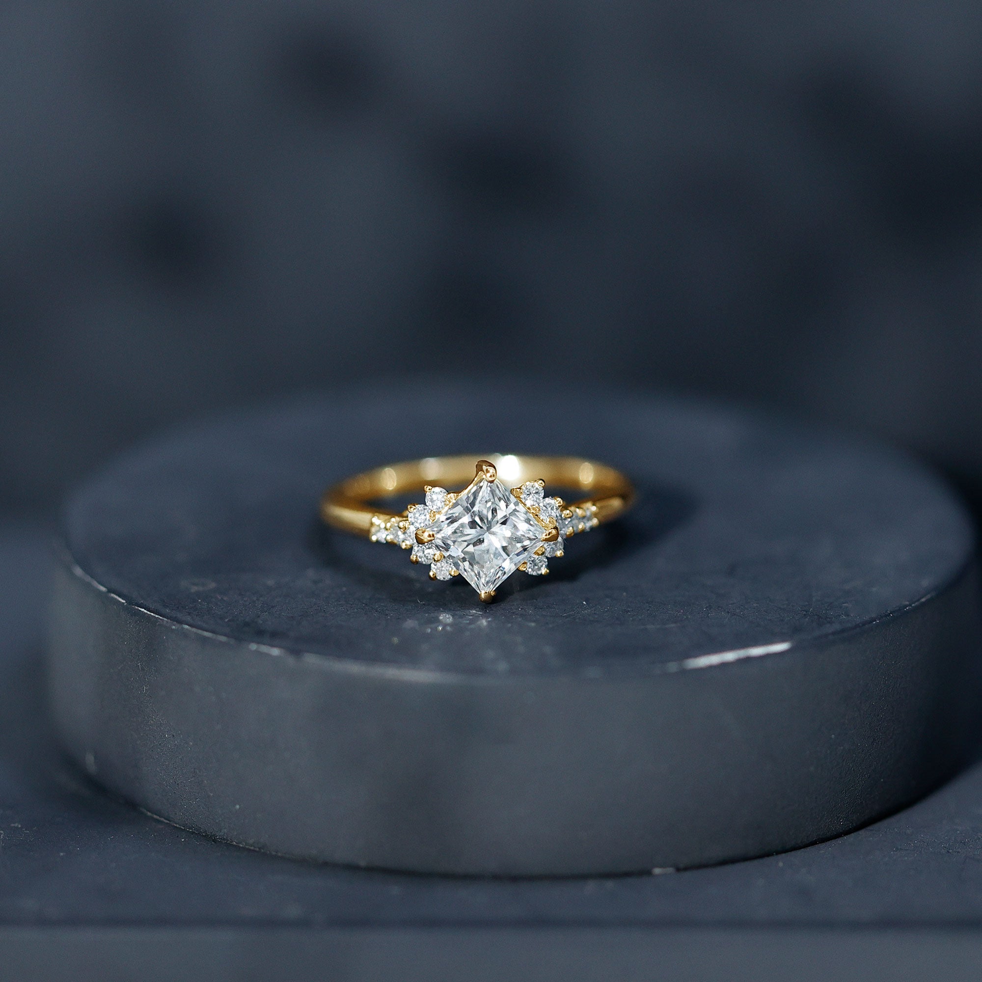 Certified 5 MM Lab Grown Diamond Princess Cut Engagement Ring Lab - ( EF-VS ) - Rosec Jewels