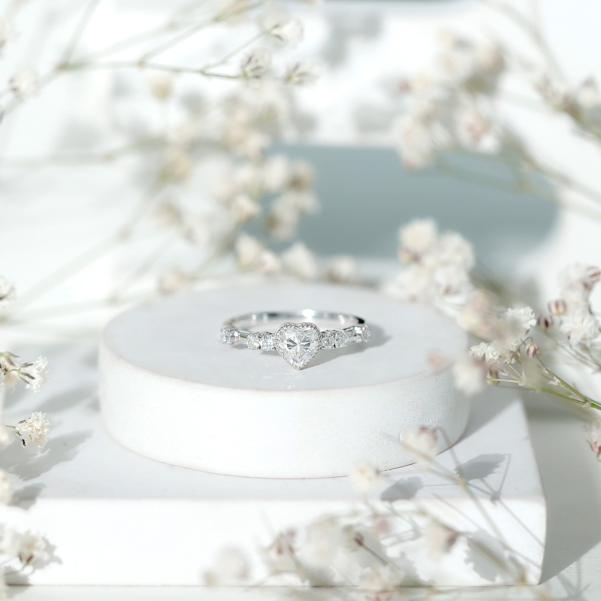 Bezel Set Lab Grown Diamond Heart Shaped Engagement Ring Lab - ( EF-VS ) - Rosec Jewels