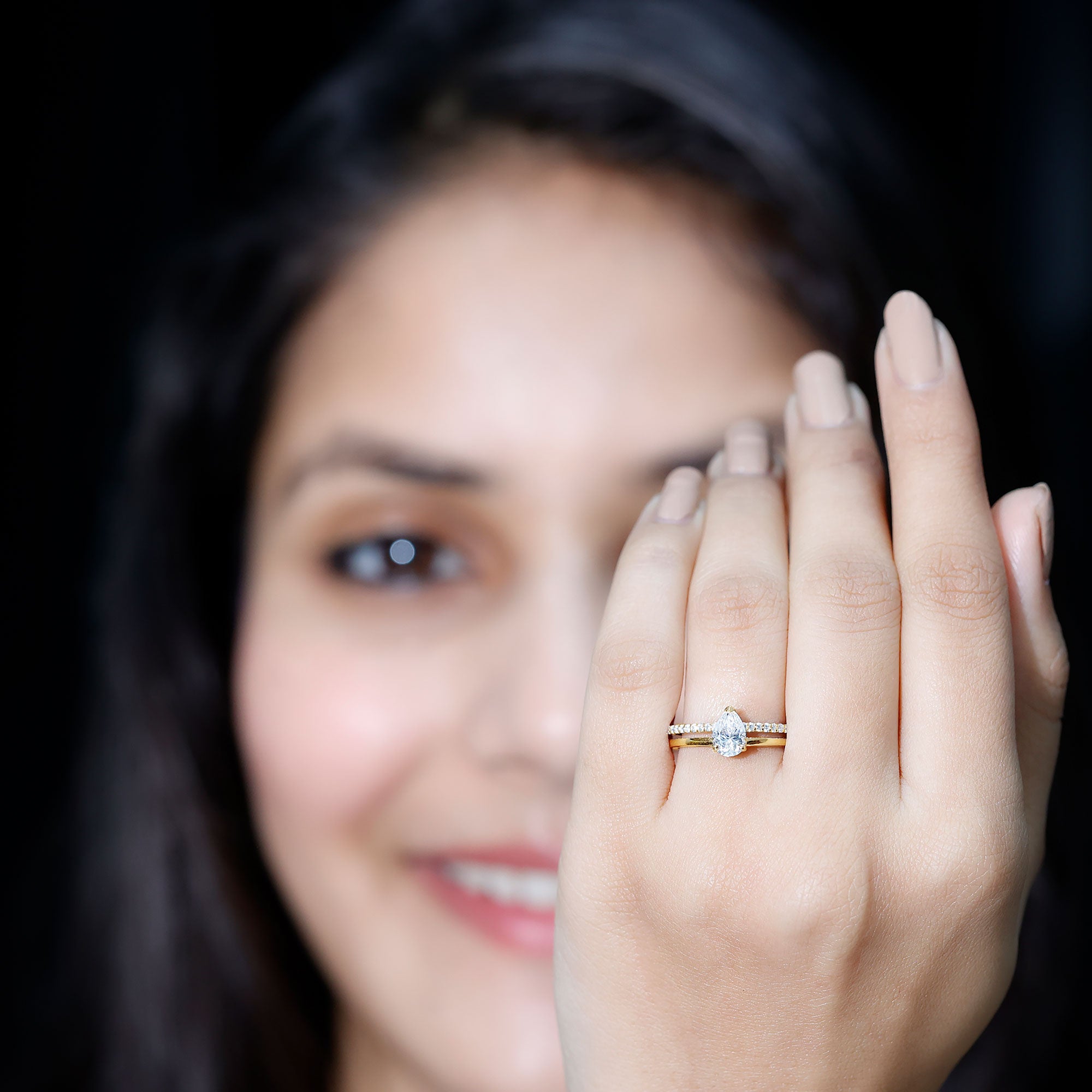 Rosec Jewels-Lab Grown Diamond Pear Shaped Solitaire Engagement Ring