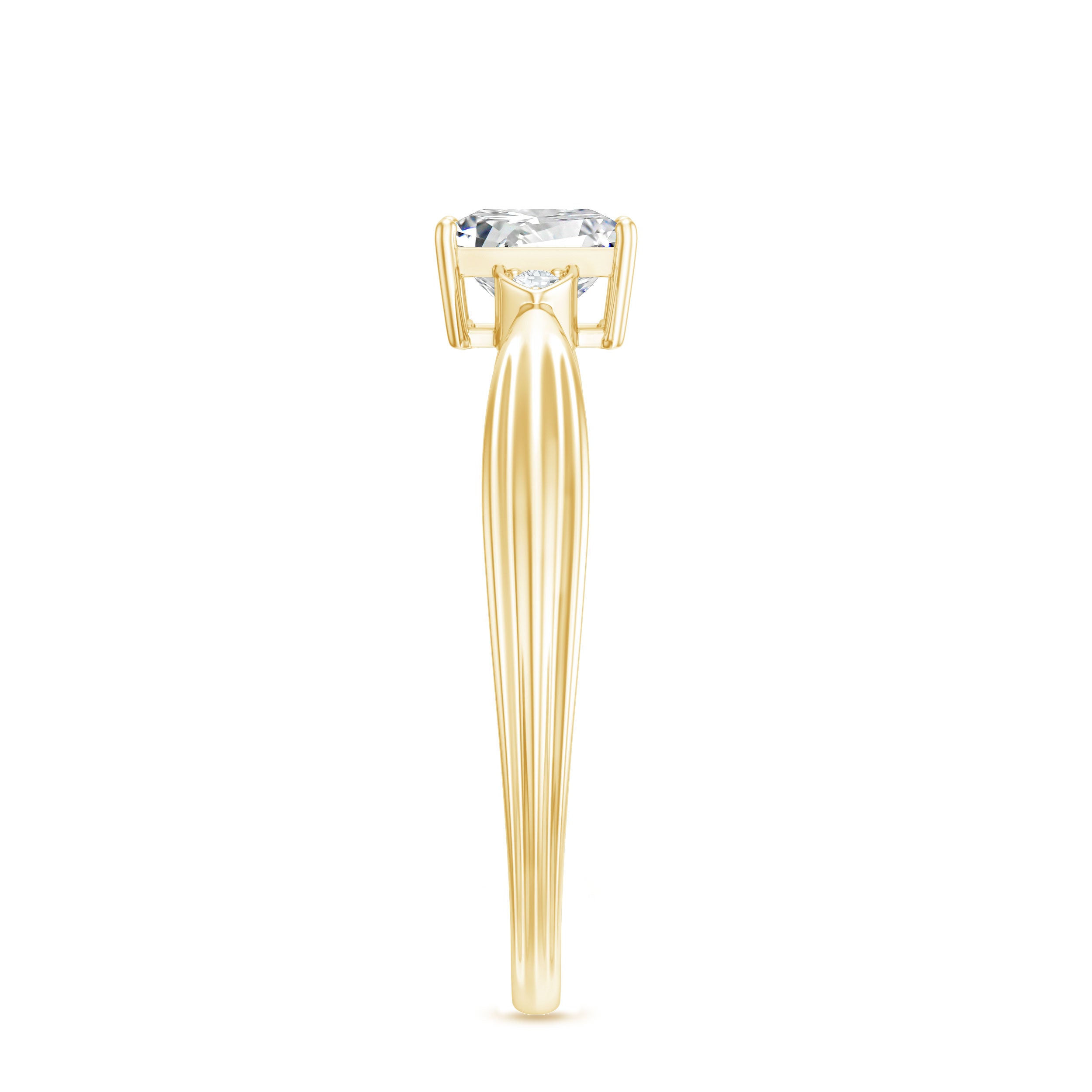 5 MM Princess Cut Lab Grown Diamond Solitaire Promise Ring Lab - ( EF-VS ) - Rosec Jewels