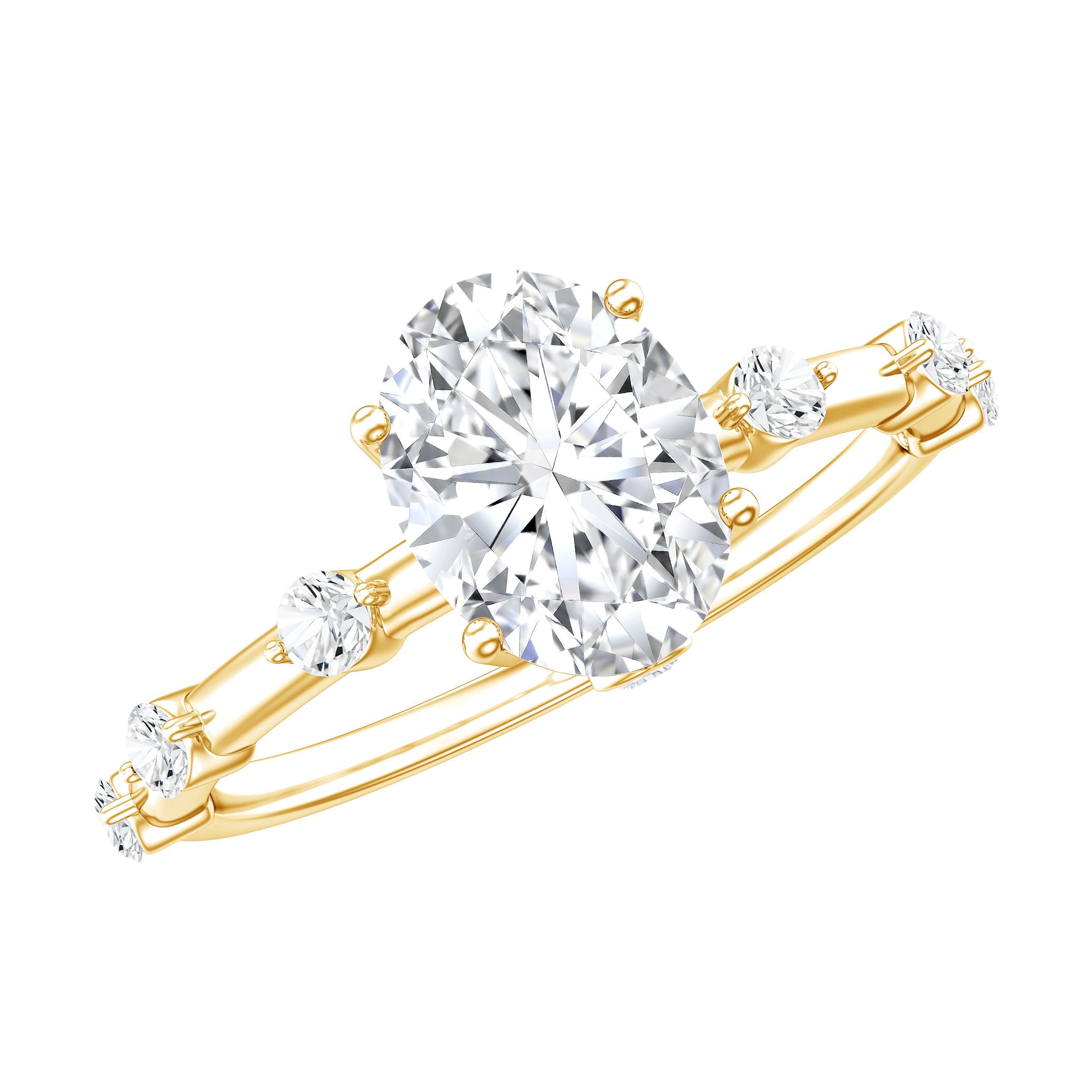 Lab Grown Diamond 6X8 MM Oval Solitaire Engagement Ring Lab - ( EF-VS ) - Rosec Jewels