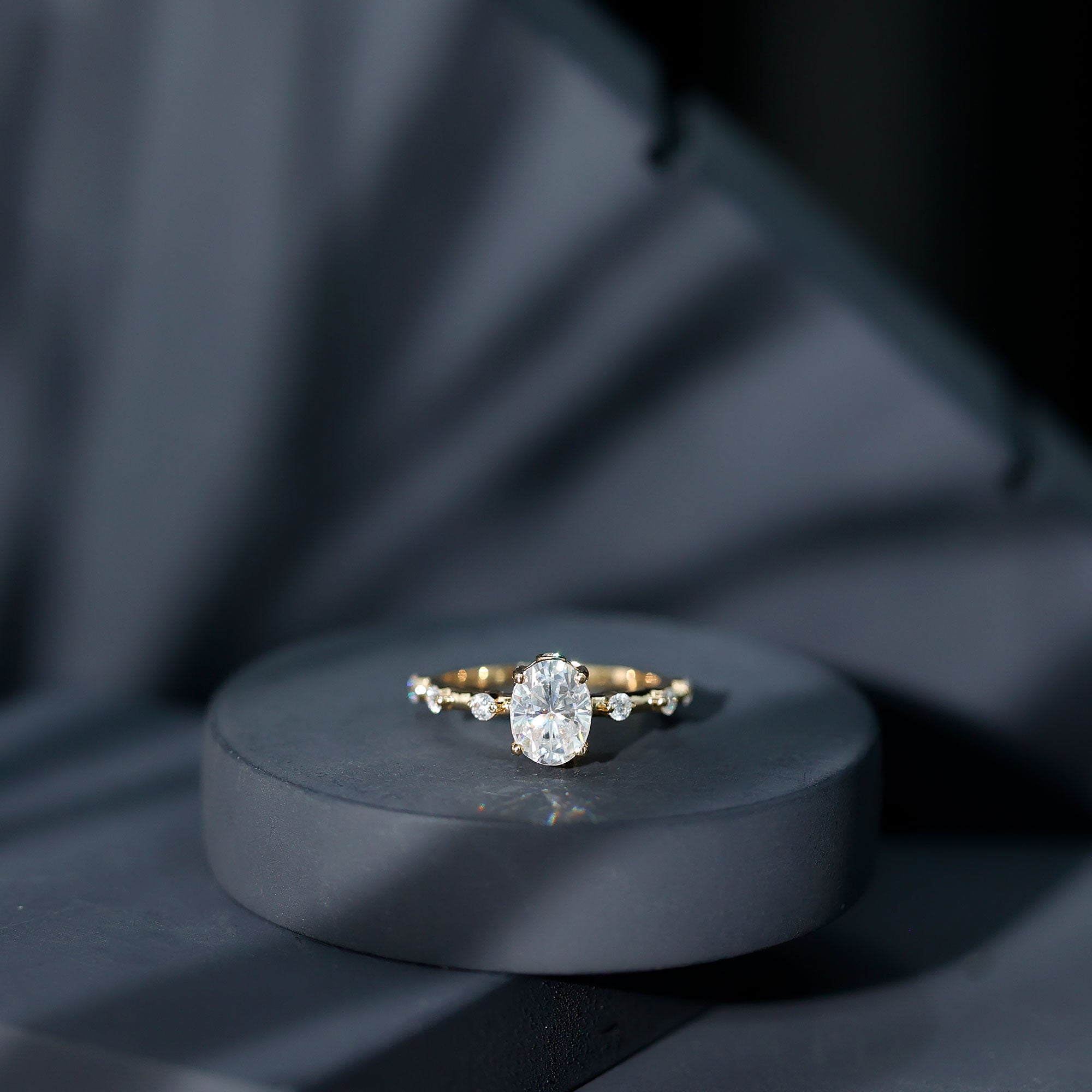 Lab Grown Diamond 6X8 MM Oval Solitaire Engagement Ring Lab - ( EF-VS ) - Rosec Jewels