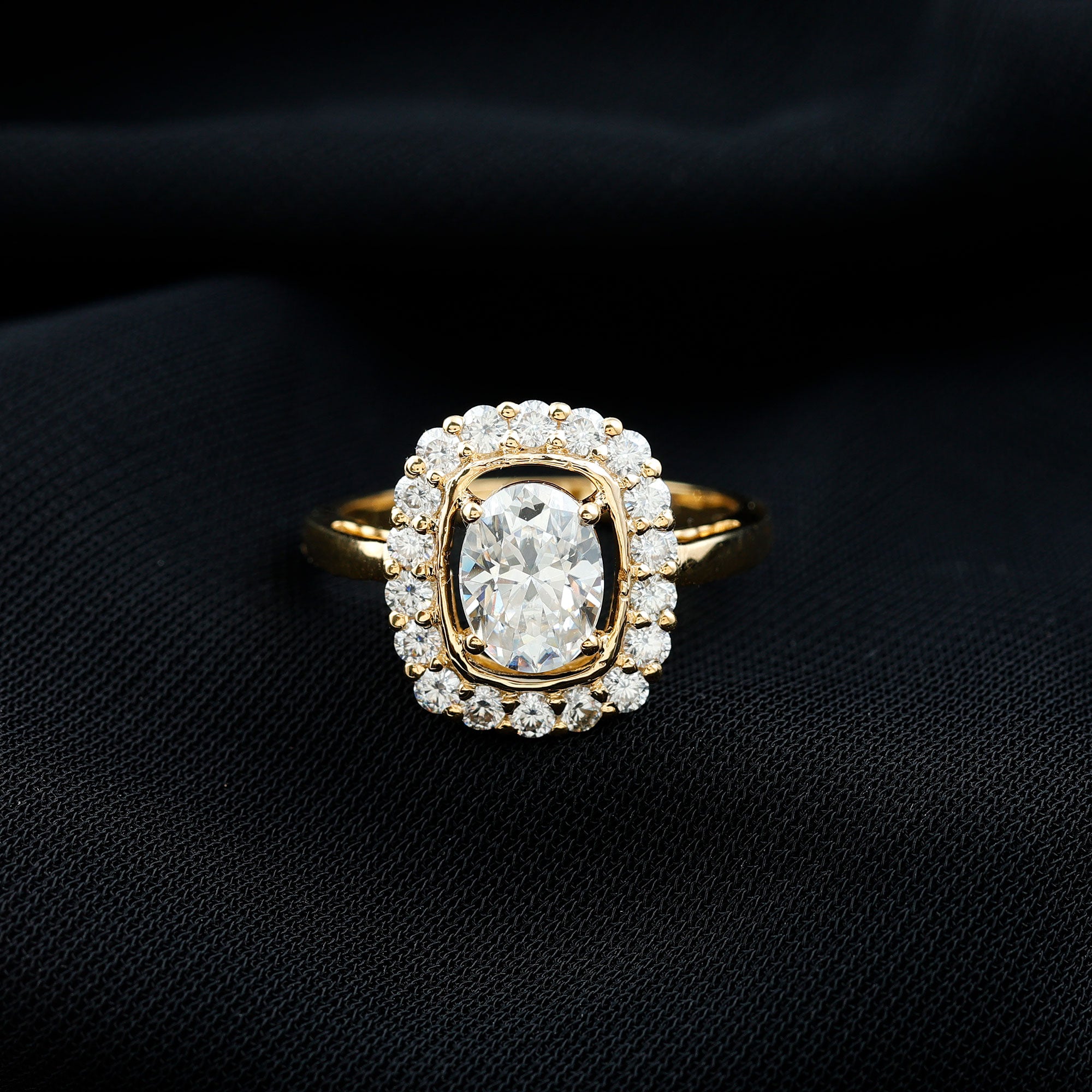 Rosec Jewels-Certified 6X8 MM Oval Lab Grown Diamond Halo Engagement Ring