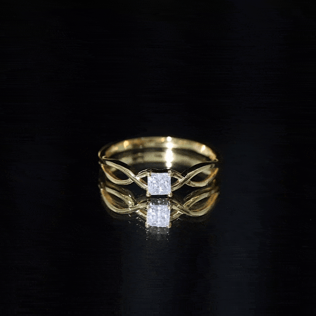 Certified Lab Princess Cut Diamond Infinity Promise Ring Lab - ( EF-VS ) - Rosec Jewels