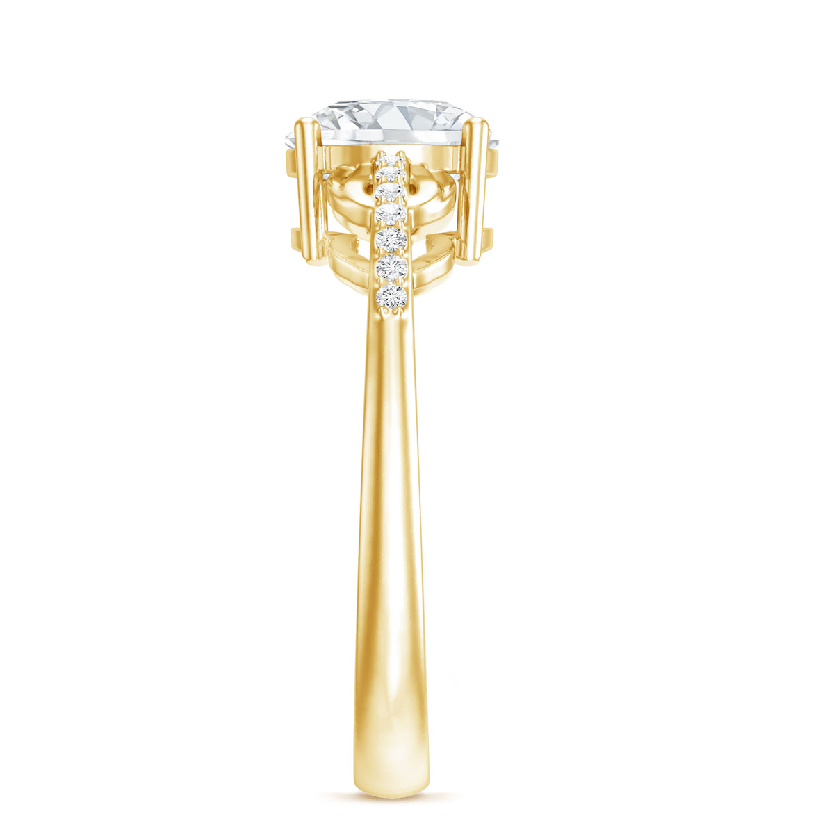 IGI Certified 2 Carat Round Lab Grown Diamond Unique Engagement Ring Lab - ( E-VS1 ) - Rosec Jewels