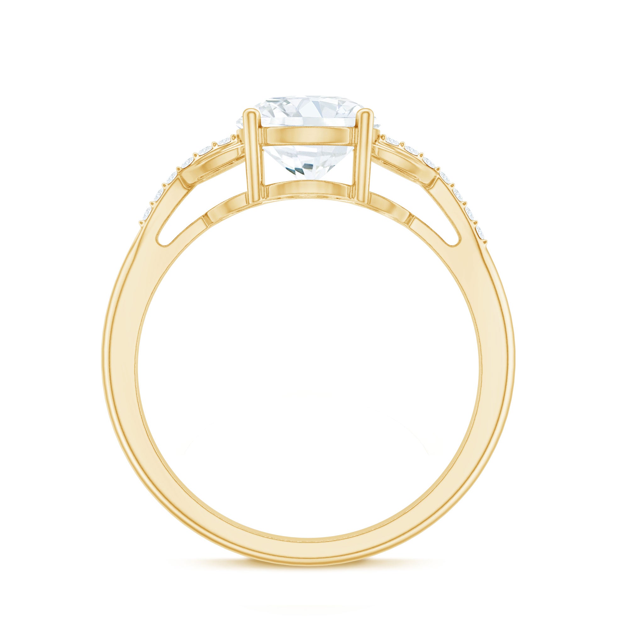 Certified 8 MM Round Lab Grown Diamond Unique Engagement Ring Lab - ( EF-VS ) - Rosec Jewels