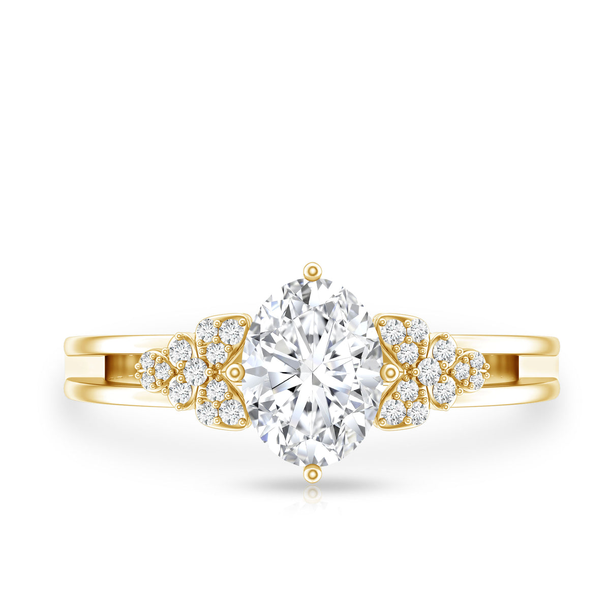 IGI Certified 1 Carat Lab Grown Oval Diamond Designer Engagement Ring Lab - ( E-VS1 ) - Rosec Jewels