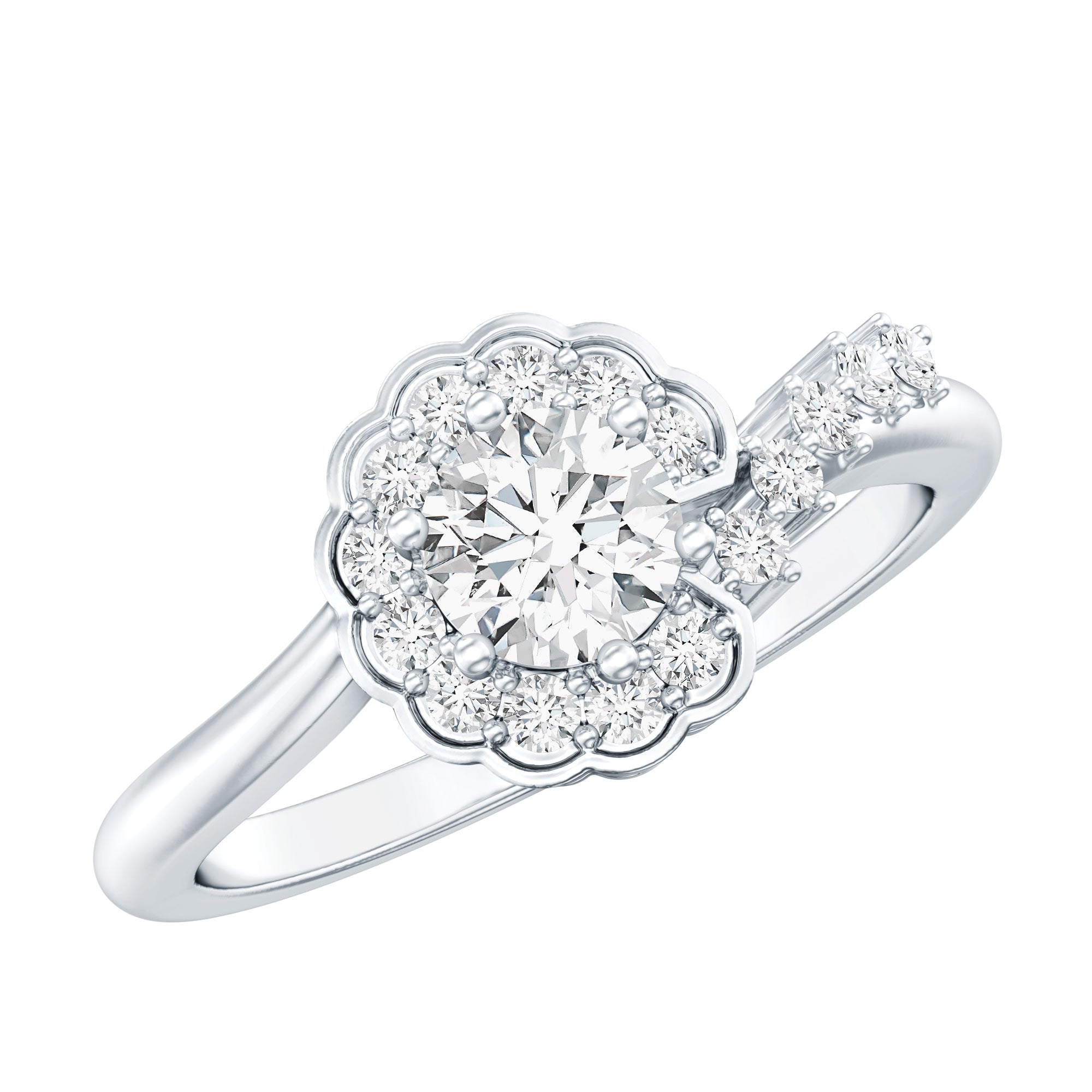 Rosec Jewels-Certified 5 MM Lab Grown Diamond Nature Inspired Engagement Ring