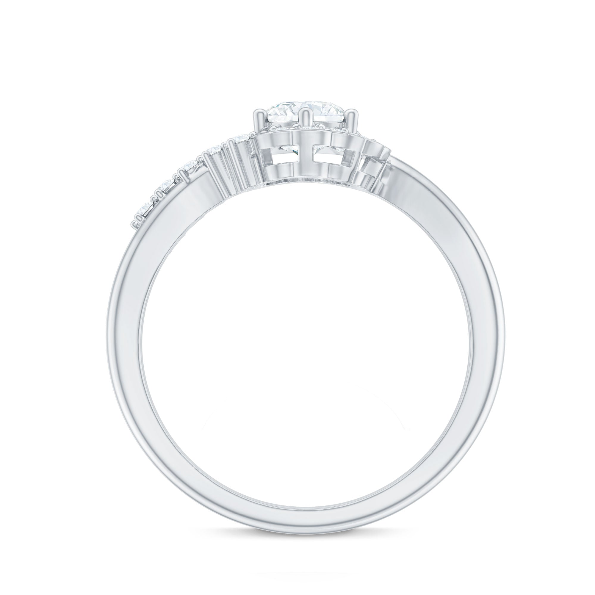 Rosec Jewels-Certified 5 MM Lab Grown Diamond Nature Inspired Engagement Ring