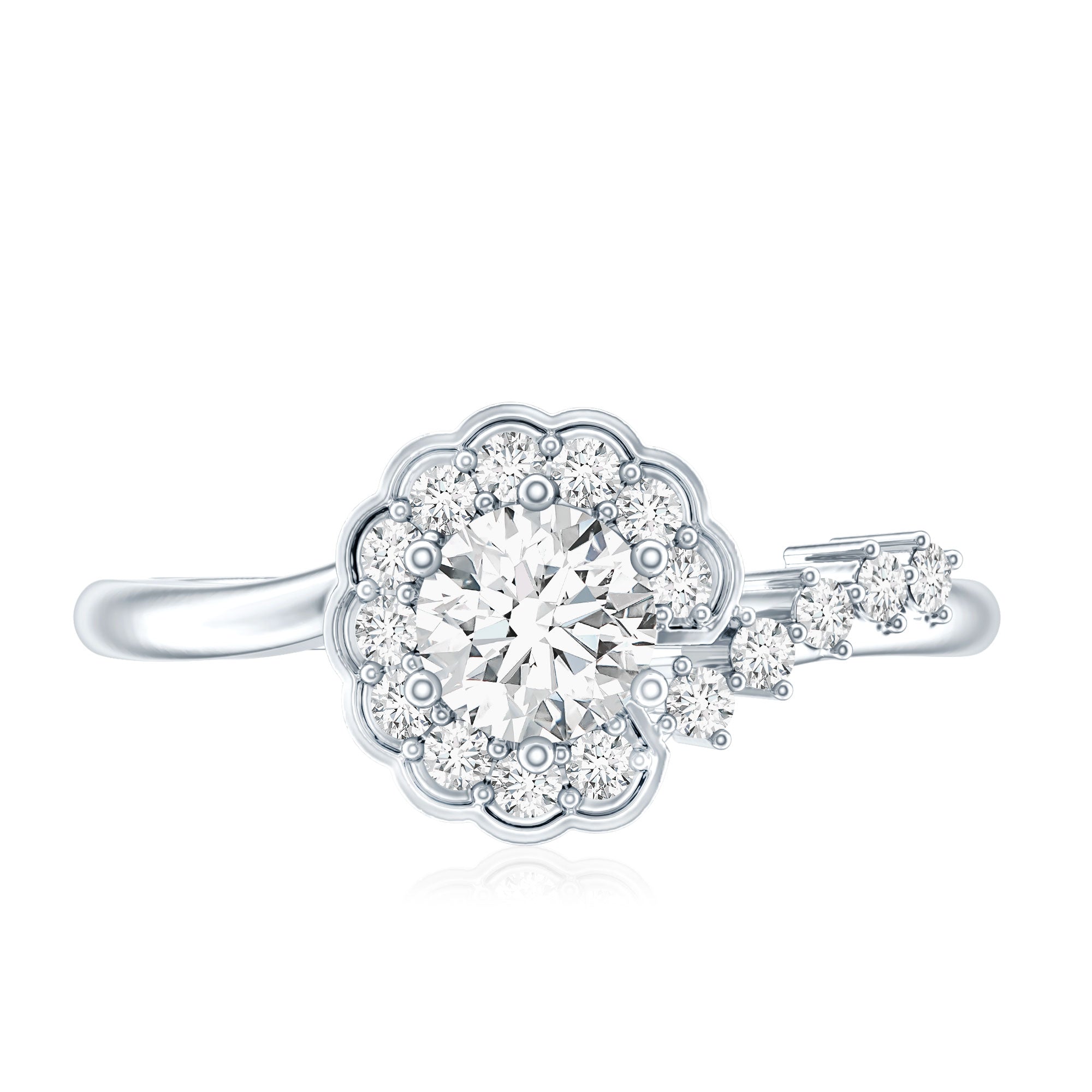 Rosec Jewels-Certified 5 MM Lab Grown Diamond Nature Inspired Engagement Ring