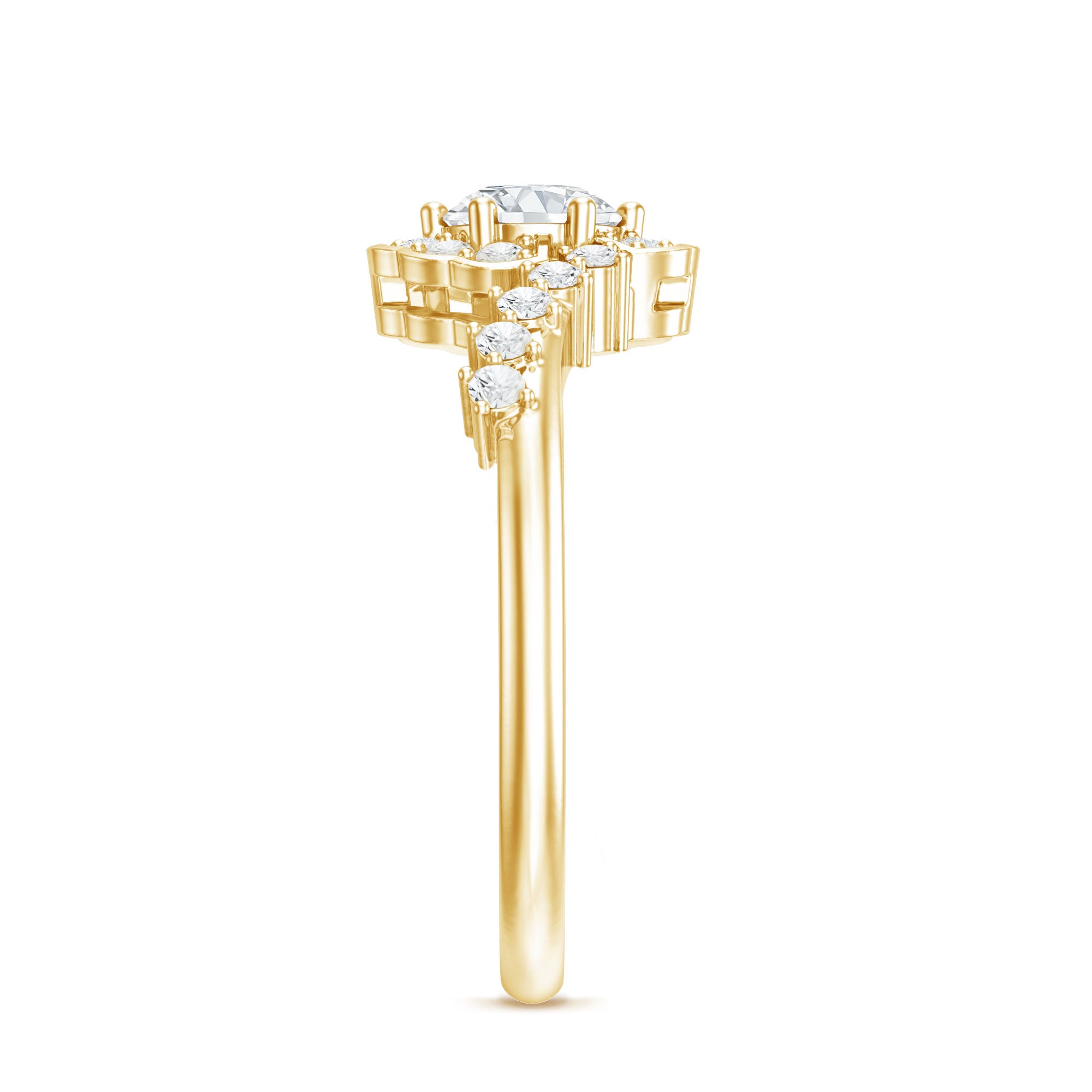 Rosec Jewels-Certified 5 MM Lab Grown Diamond Nature Inspired Engagement Ring