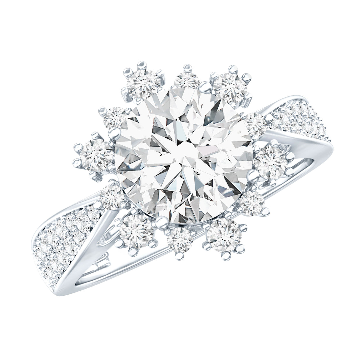 2 Carat Lab Grown Diamond Non Traditional Engagement Ring with IGI Certificate Lab - ( E-VS1 ) - Rosec Jewels