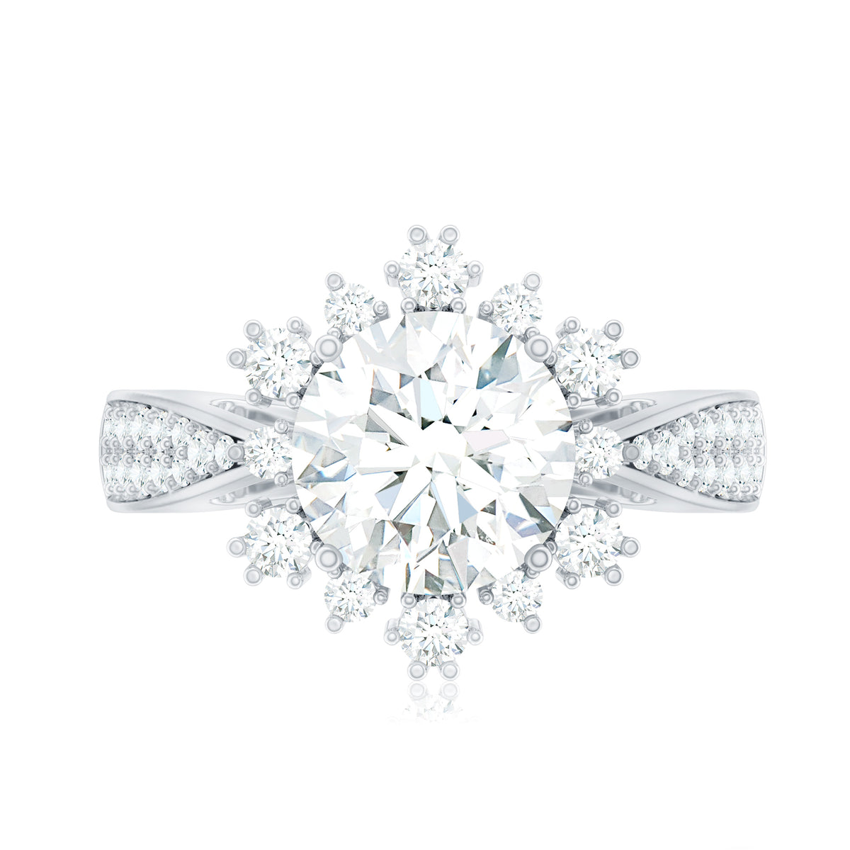 2 Carat Lab Grown Diamond Non Traditional Engagement Ring with IGI Certificate Lab - ( E-VS1 ) - Rosec Jewels