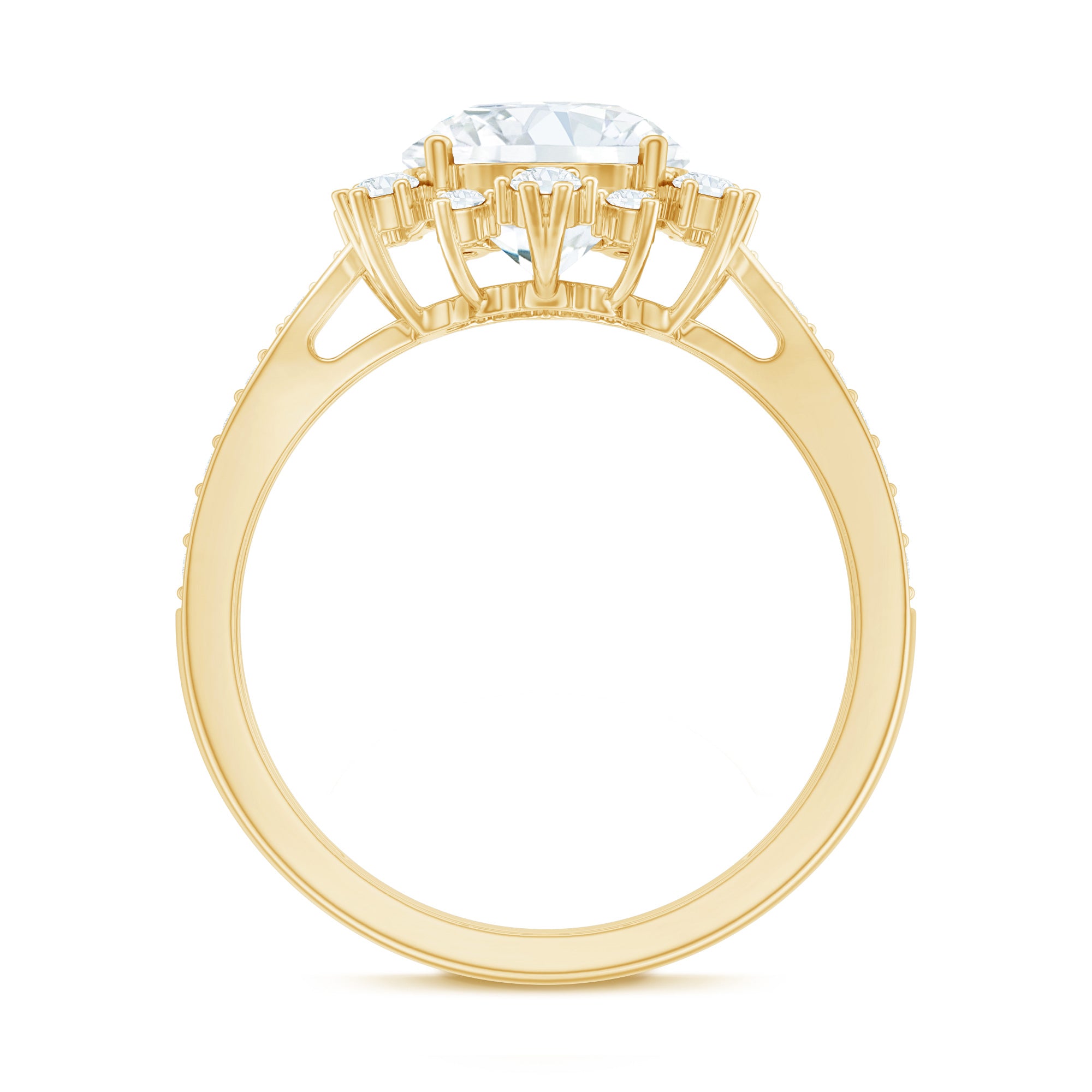 Certified 2 Carat Lab Grown Diamond Non Traditional Engagement Ring Lab - ( EF-VS ) - Rosec Jewels