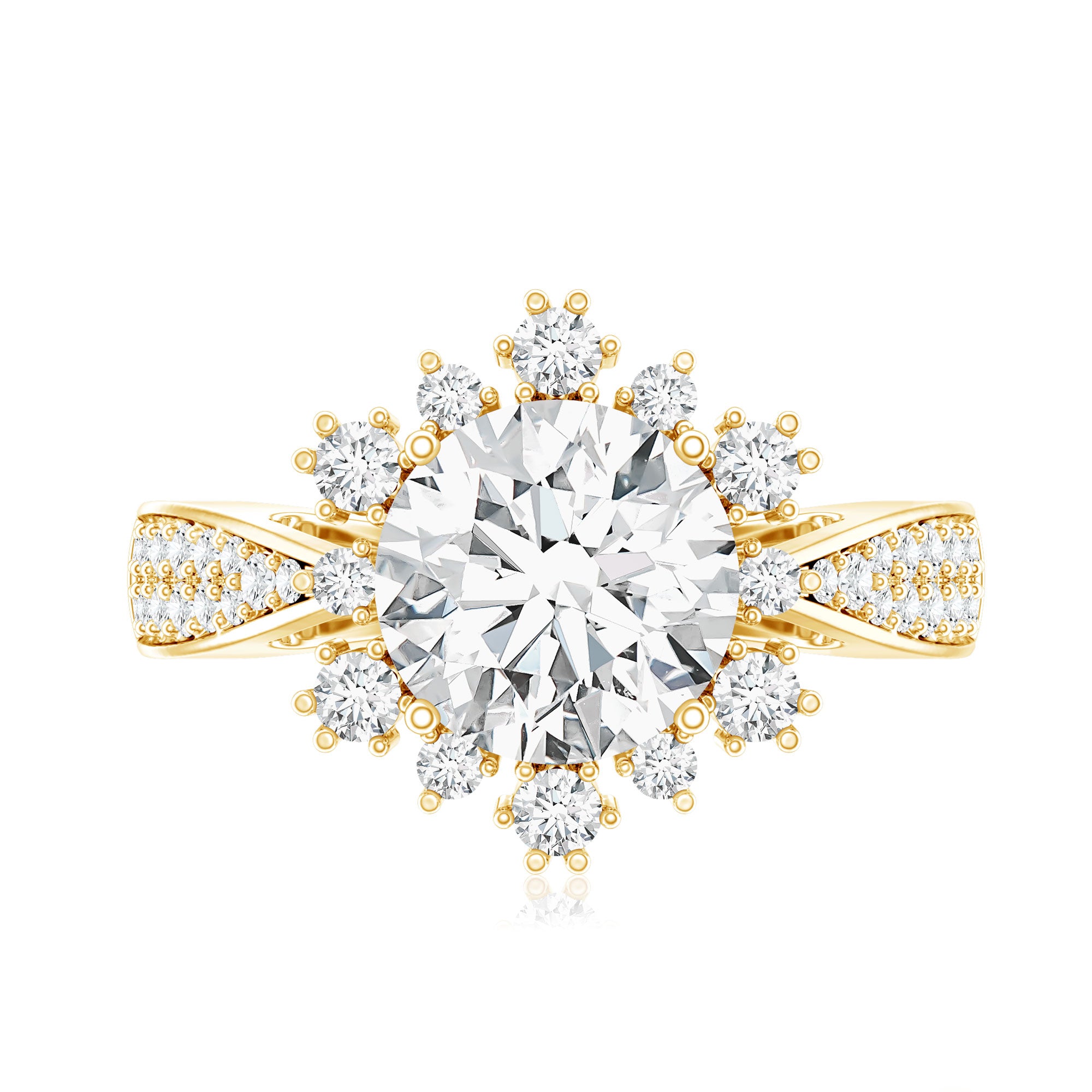 Certified 2 Carat Lab Grown Diamond Non Traditional Engagement Ring Lab - ( EF-VS ) - Rosec Jewels