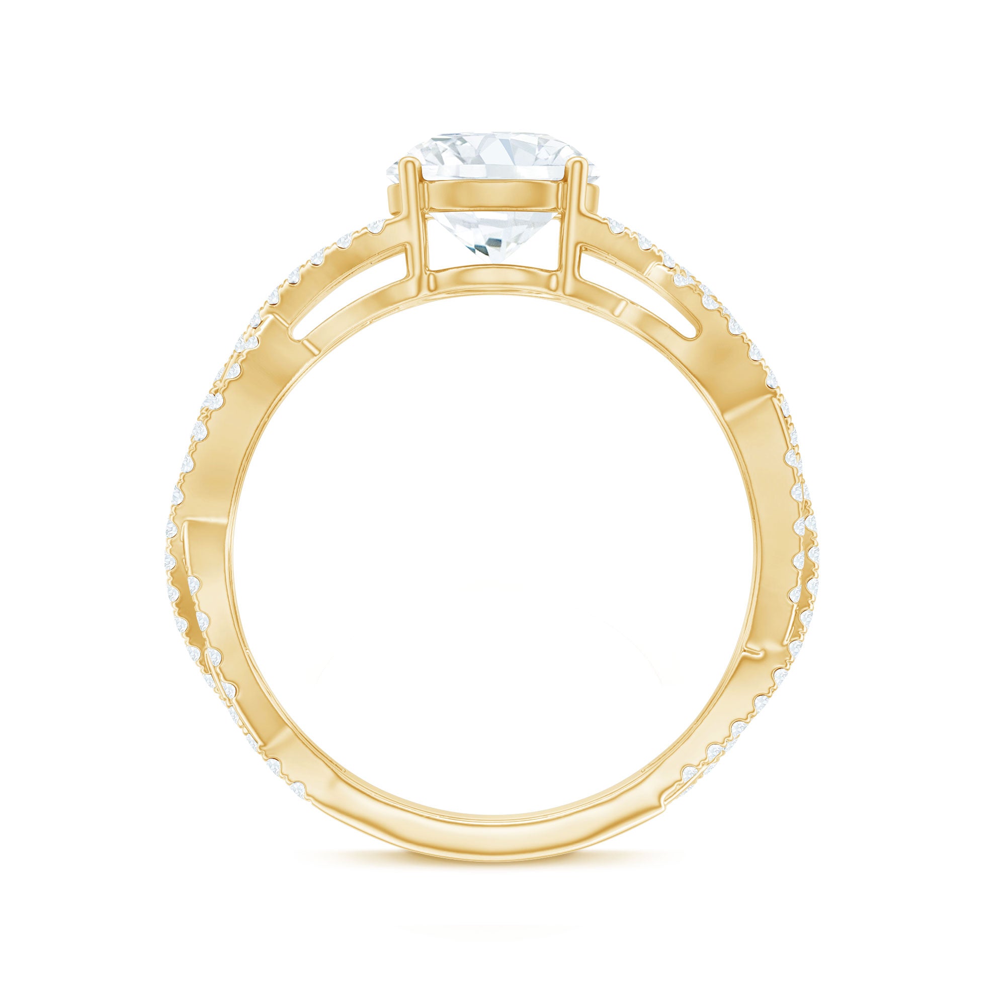 Rosec Jewels-Lab Grown Diamond 8MM Round Engagement Ring With Infinity Twist