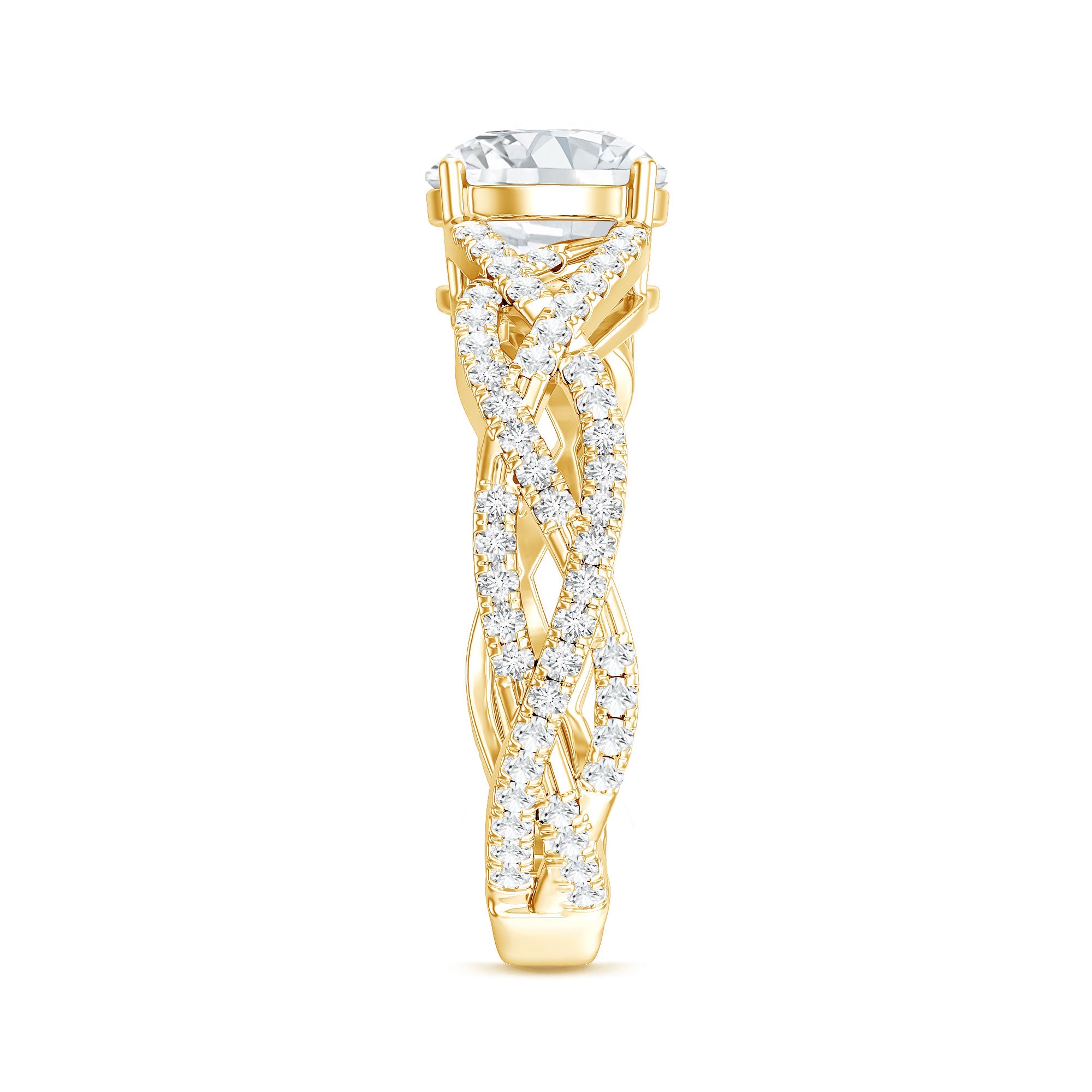Rosec Jewels-Lab Grown Diamond 8MM Round Engagement Ring With Infinity Twist