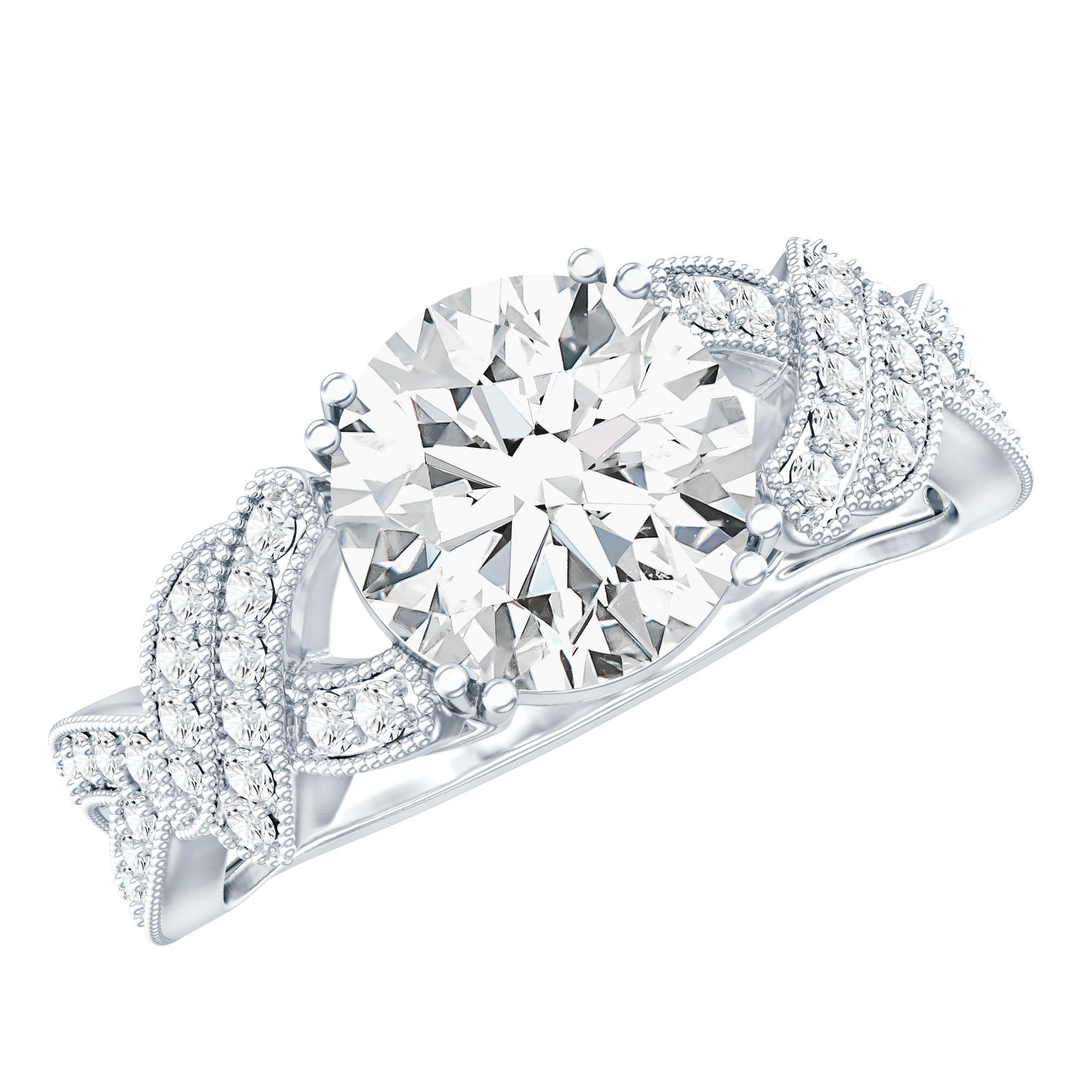 Rosec Jewels-8 MM Solitaire Lab Grown Diamond Non Traditional Engagement Ring