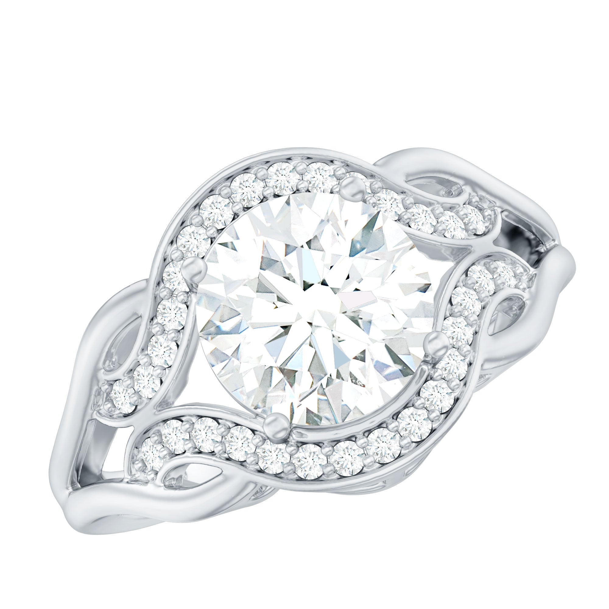 2 Carat Lab Grown Diamond Art Deco Engagement Ring