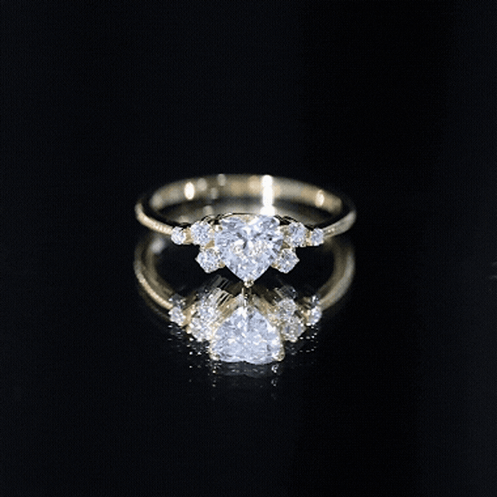 Rosec Jewels-Lab Grown Diamond 6 MM Heart Shaped Engagement Ring