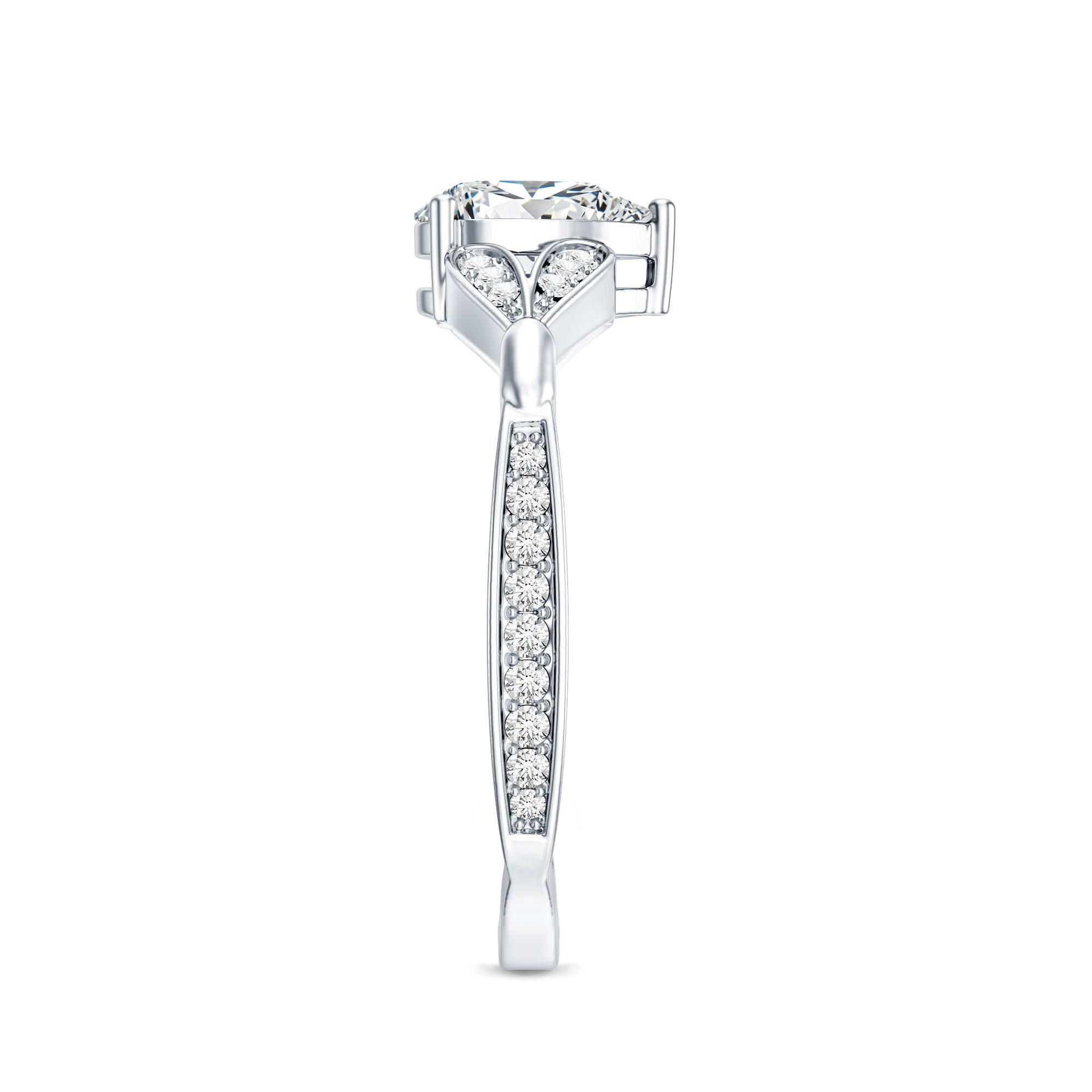Rosec Jewels-Lab Grown Diamond Teardrop Split Shank Engagement Ring