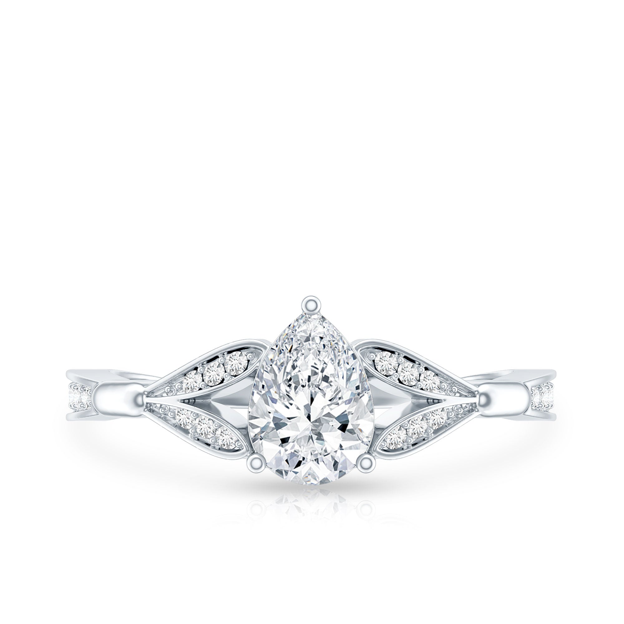 Rosec Jewels-Lab Grown Diamond Teardrop Split Shank Engagement Ring