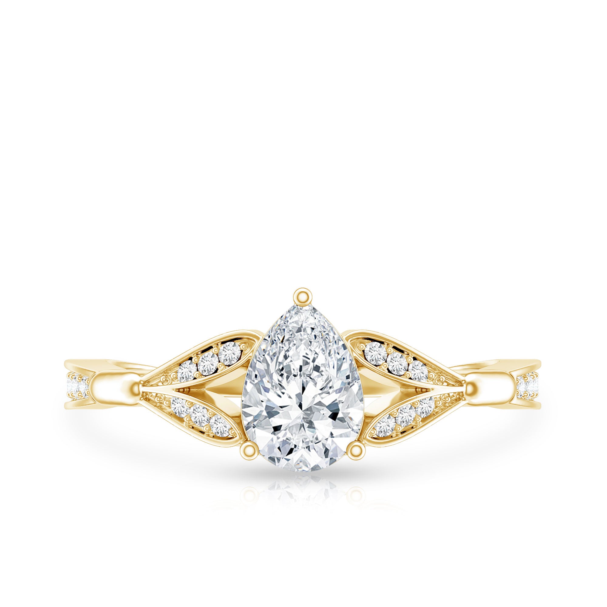 Rosec Jewels-Lab Grown Diamond Teardrop Split Shank Engagement Ring