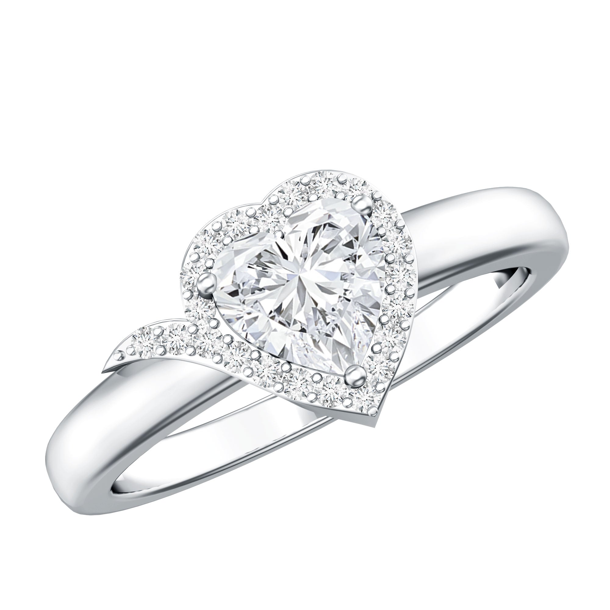 Rosec Jewels-Certified Heart Shape Lab Grown Diamond Engagement Ring