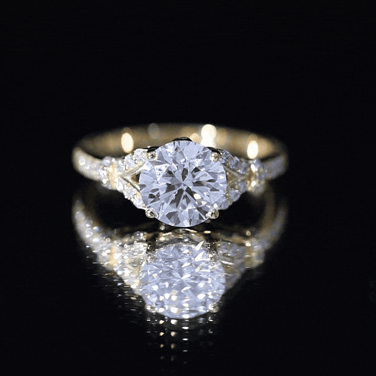 Certified 2Ct Lab Grown Diamond Split Shank Engagement Ring Lab - ( EF-VS ) - Rosec Jewels