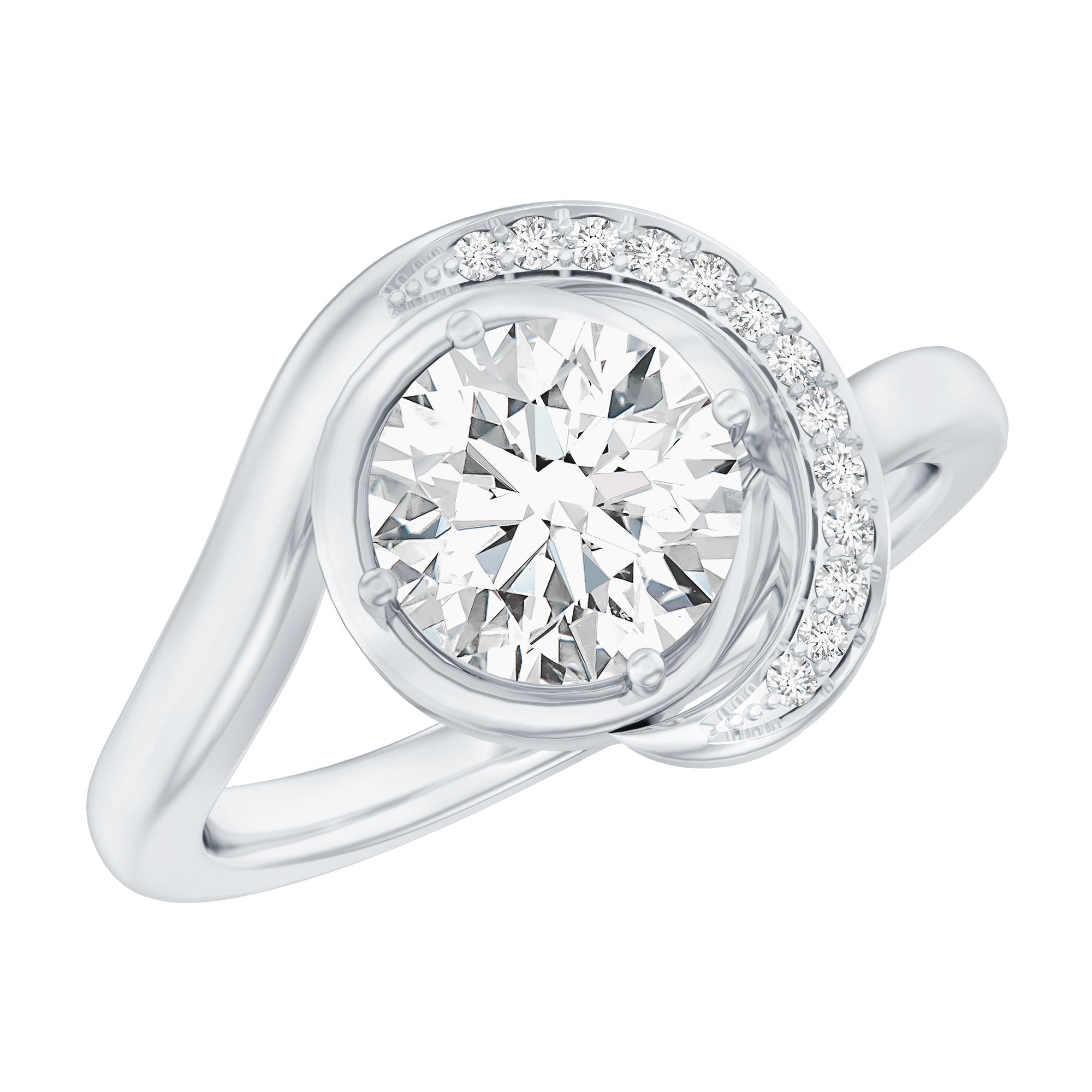 7 MM Lab Grown Diamond Unique Engagement Ring For Her