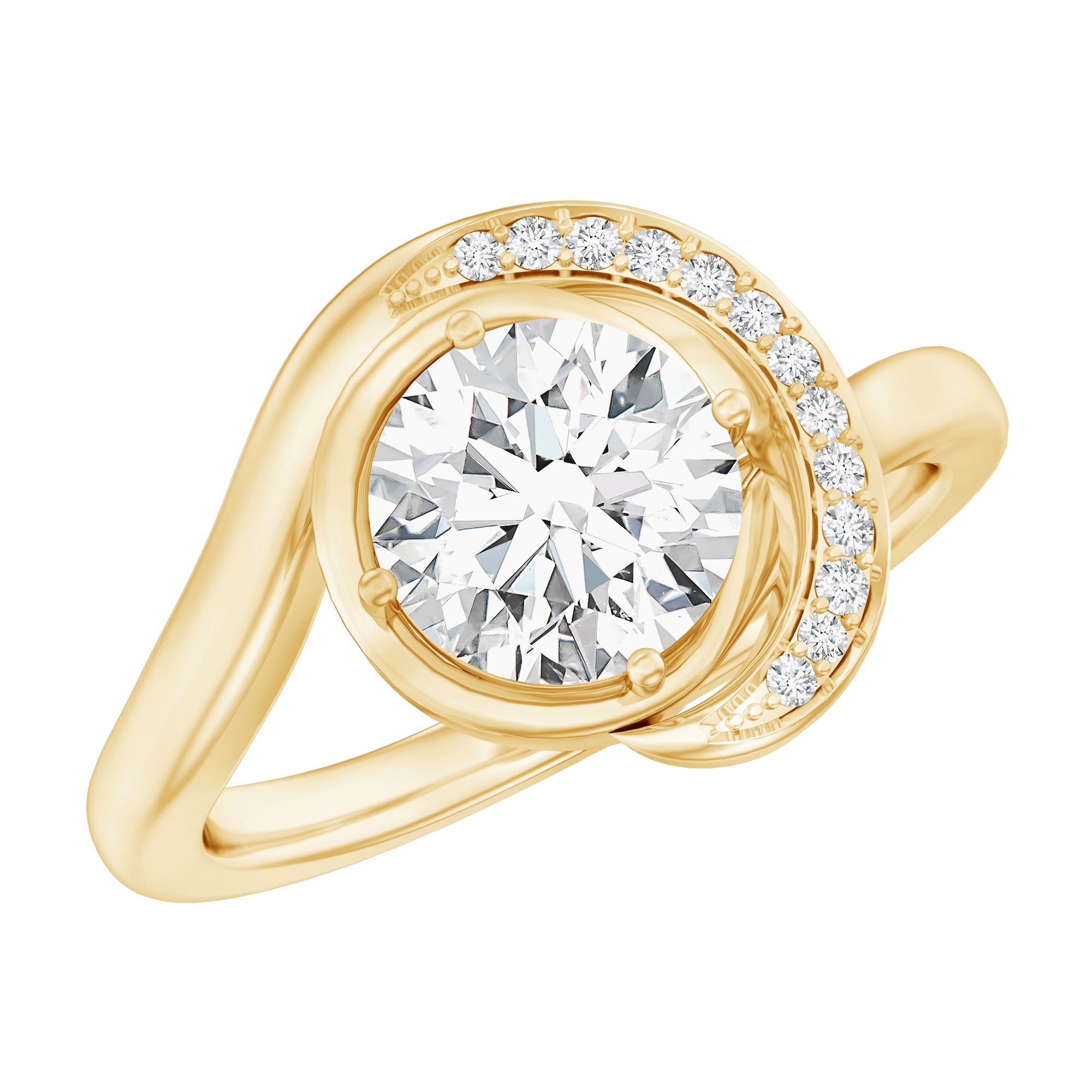 Rosec Jewels-7 MM Lab Grown Diamond Unique Engagement Ring For Her