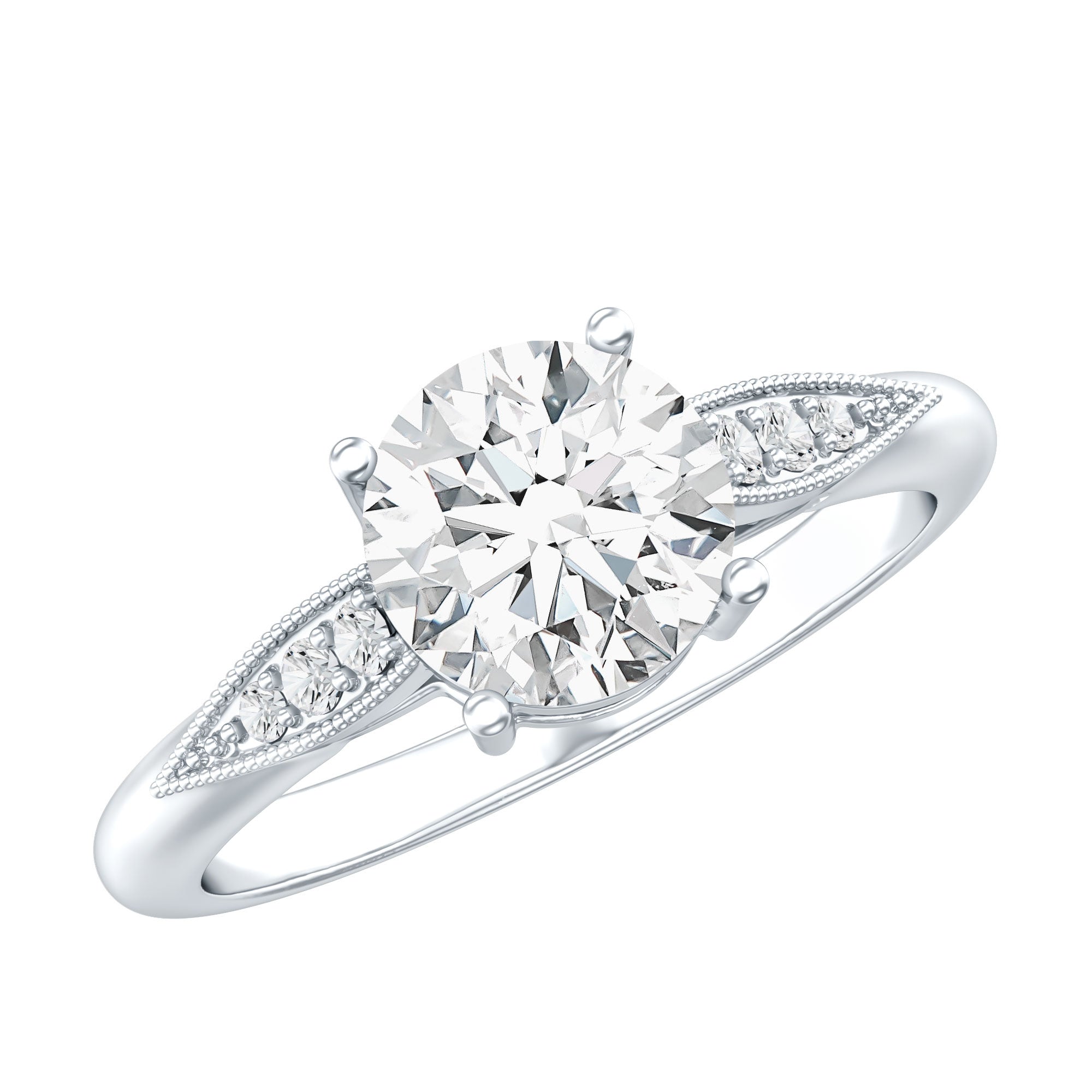 Certified Lab Grown Diamond 8MM Classic Engagement Ring