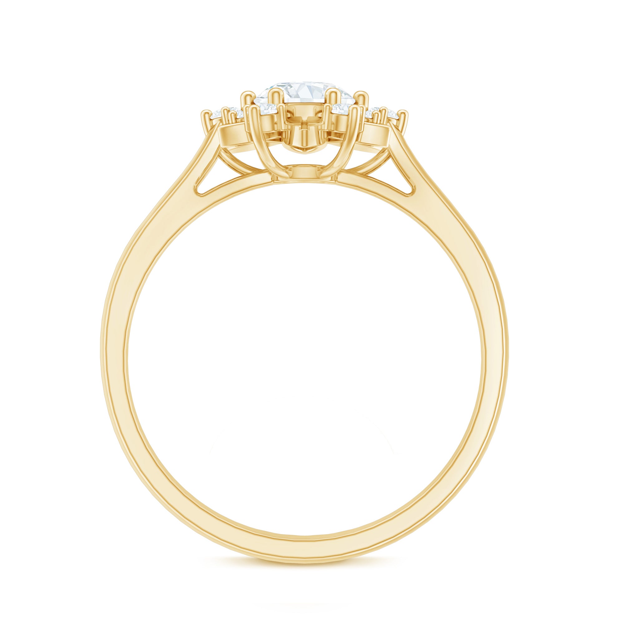 Certified Lab Grown Diamond Nature Engagement Ring Lab - ( EF-VS ) - Rosec Jewels