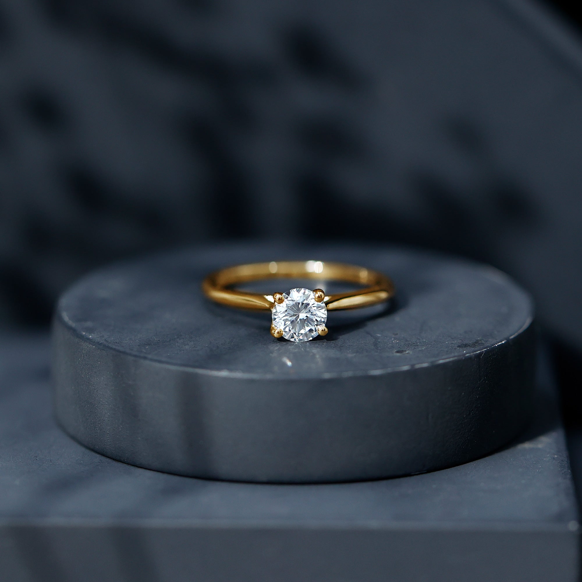 Certified Lab Grown Diamond 6 MM Circle Engagement Ring Lab - ( EF-VS ) - Rosec Jewels