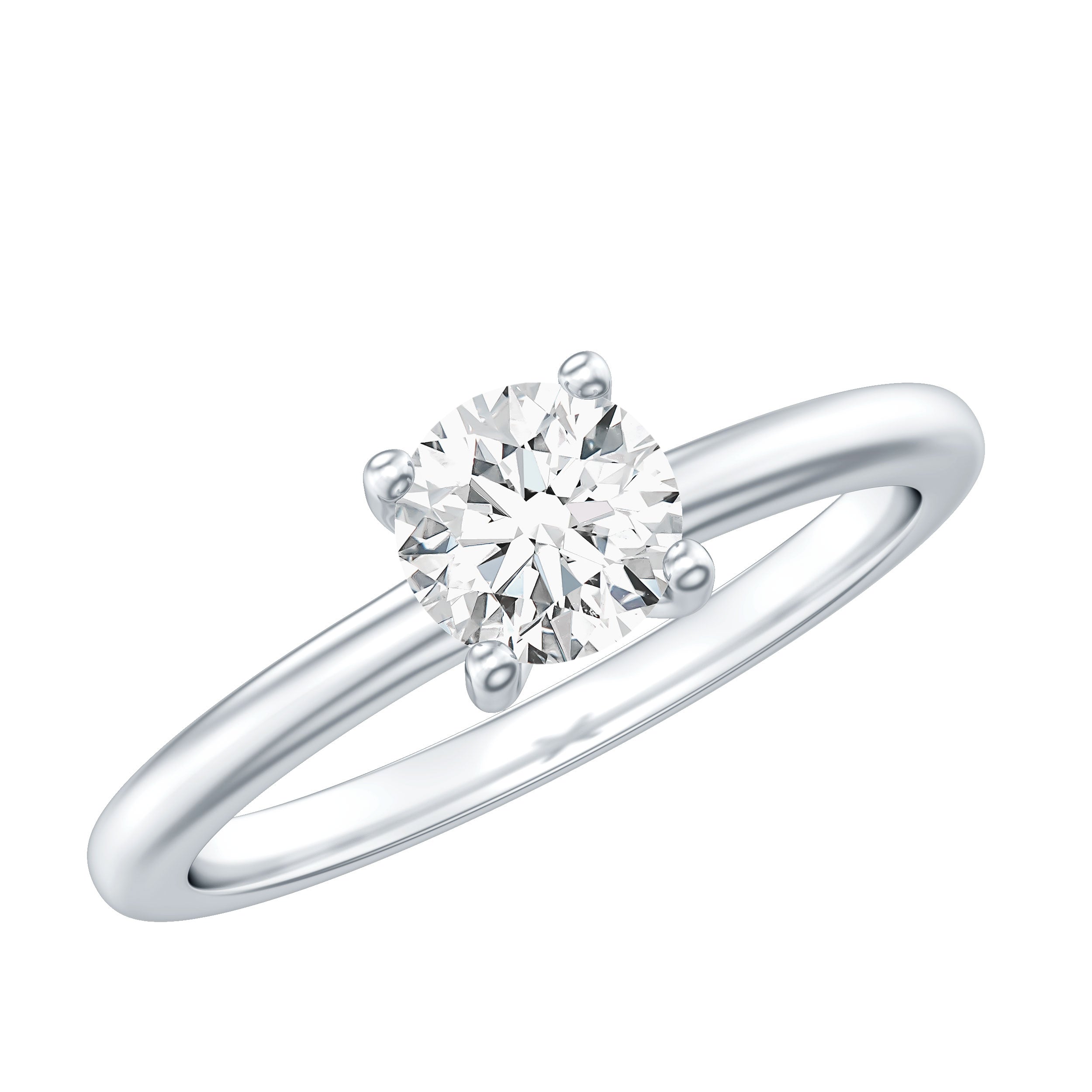 Rosec Jewels-Certified Lab Grown Diamond 6 MM Round Cut Engagement Ring