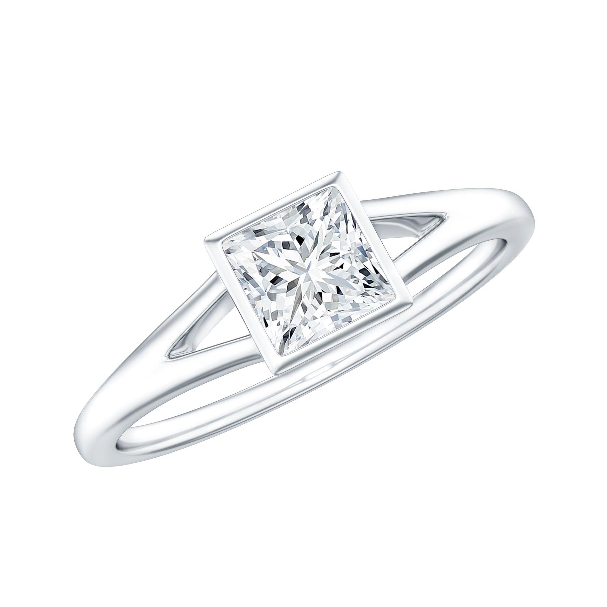 Certified Lab Grown Diamond 5 MM Solitaire Promise Ring Lab - ( EF-VS ) - Rosec Jewels