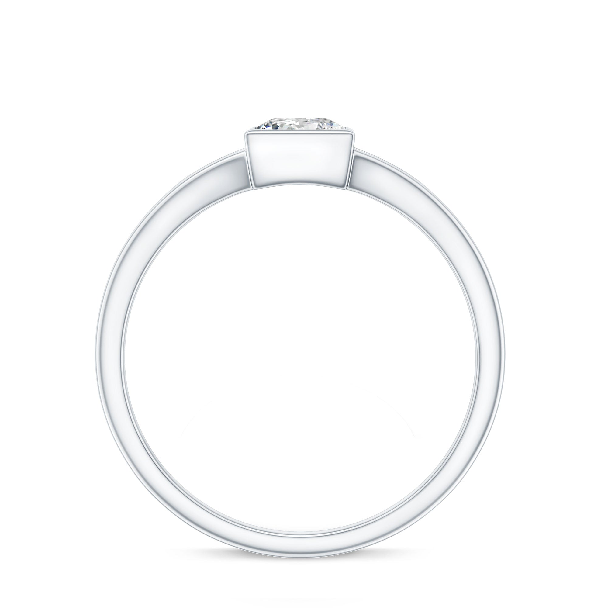 Certified Lab Grown Diamond 5 MM Solitaire Promise Ring Lab - ( EF-VS ) - Rosec Jewels