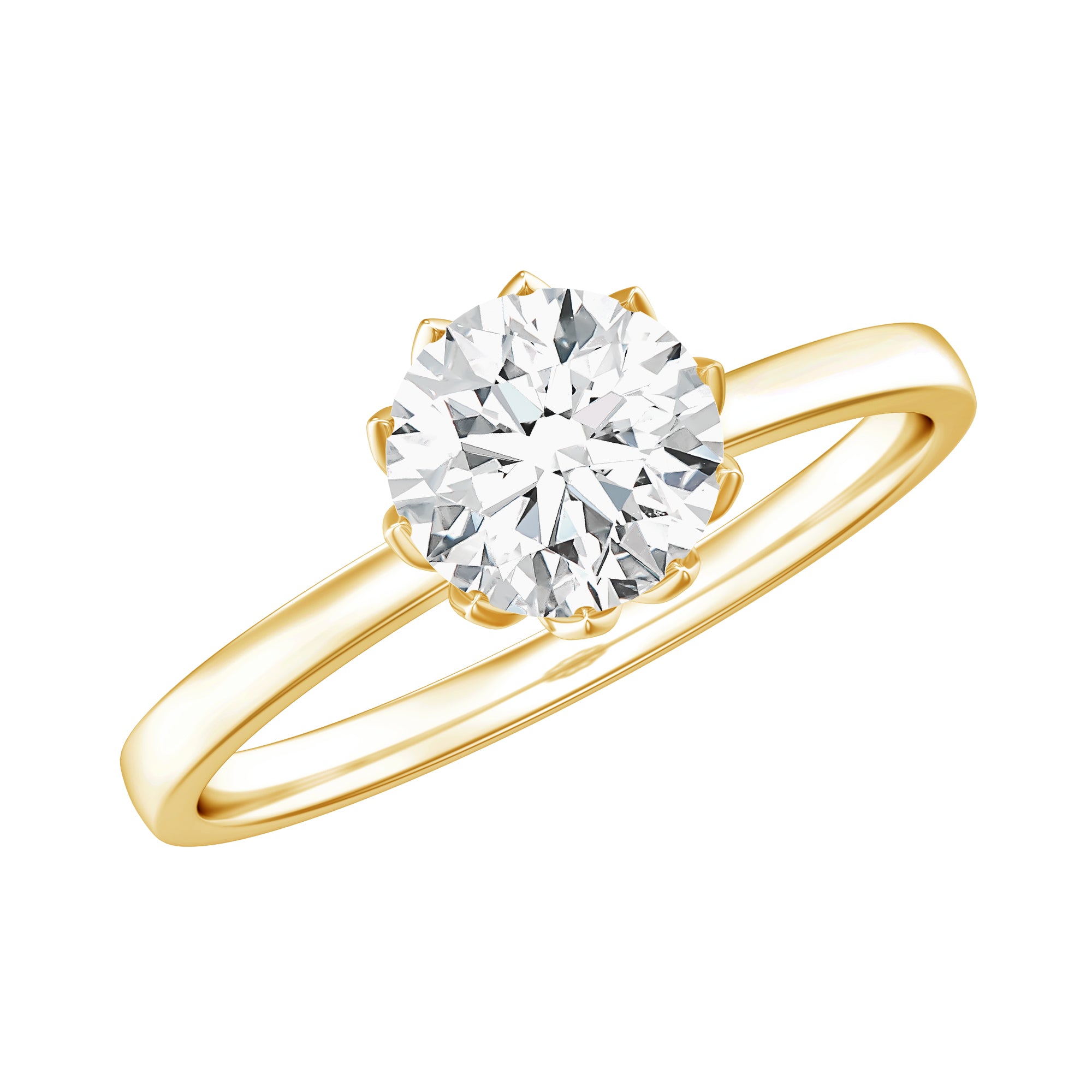 Rosec Jewels-Lab Grown Diamond 6 MM Round Cut Engagement Ring