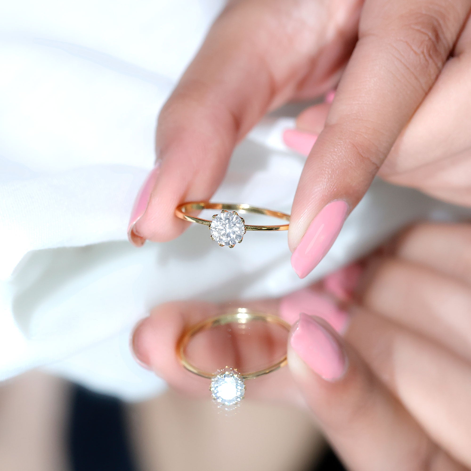 Rosec Jewels-Lab Grown Diamond 6 MM Round Cut Engagement Ring