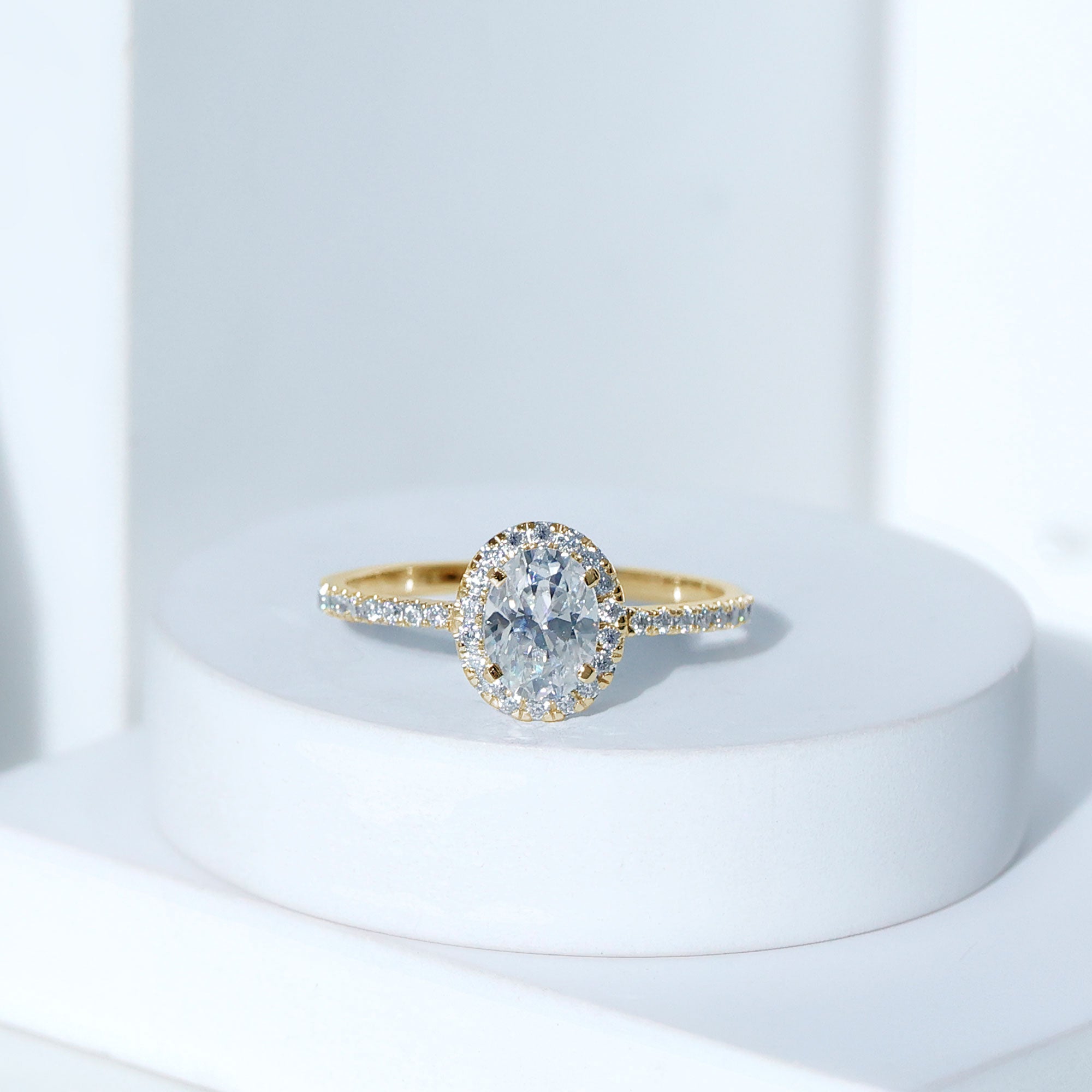 Rosec Jewels-Certified Lab Grown Diamond 6X8 MM Oval Engagement Ring With Side Stones