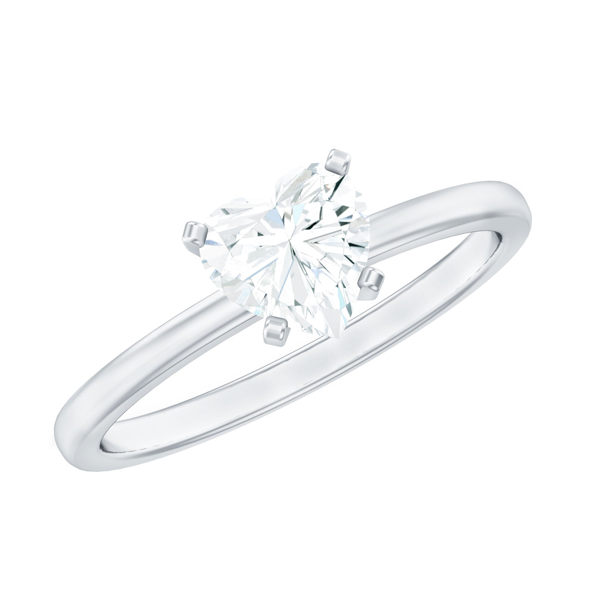Certified 7 MM Lab Grown Diamond Heart Engagement Ring