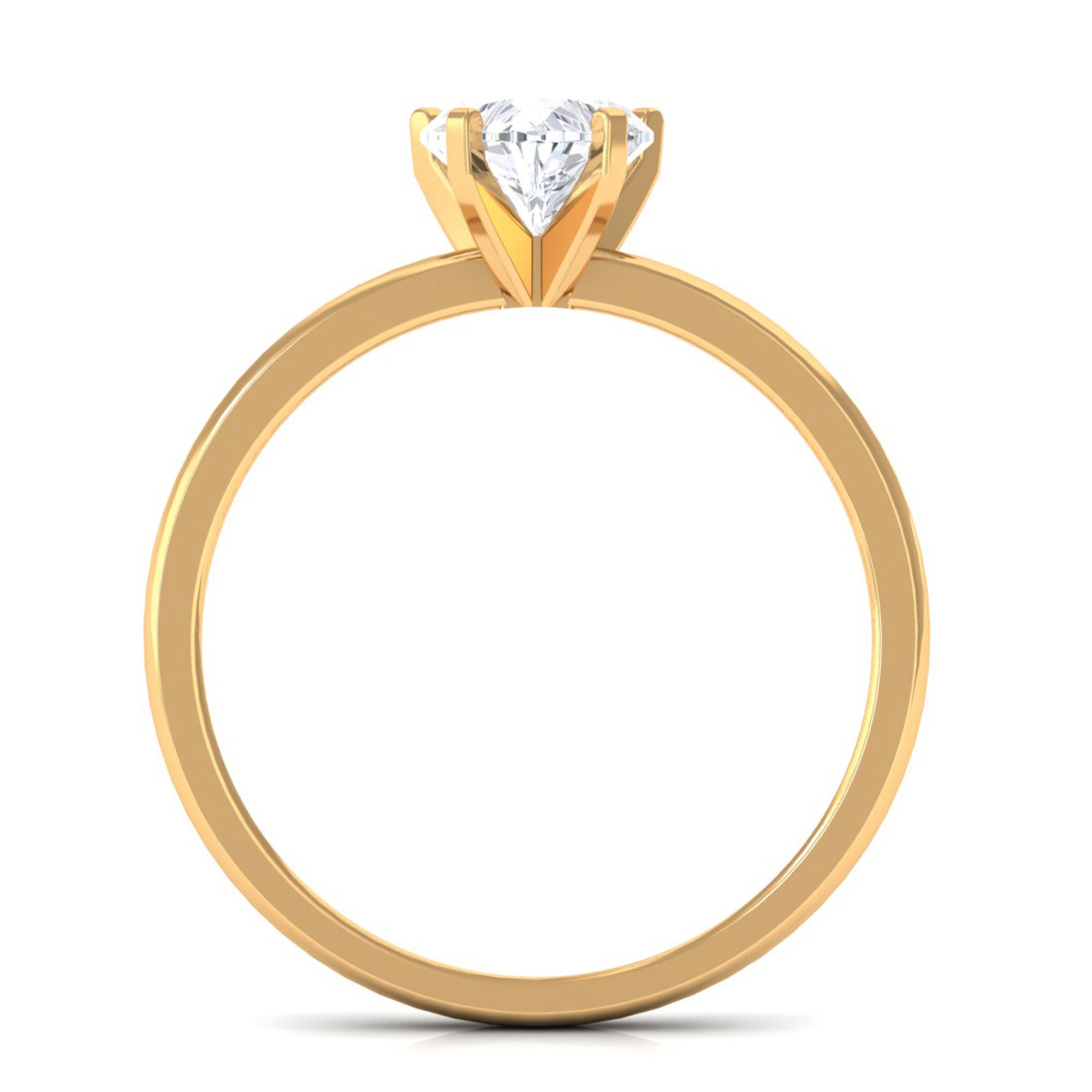 Certified 7 MM Lab Grown Diamond Heart Engagement Ring Lab - ( EF-VS ) - Rosec Jewels