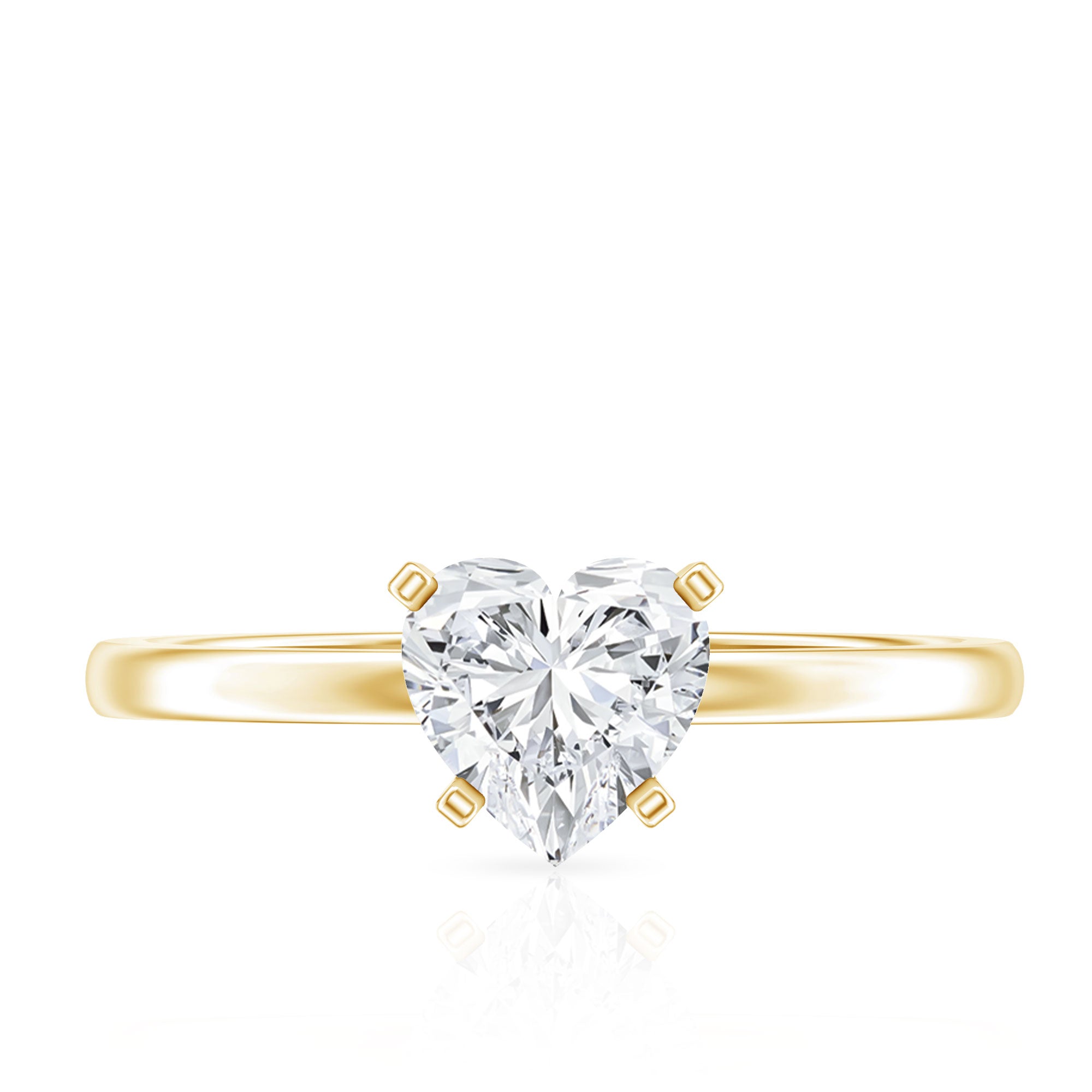 Certified 7 MM Lab Grown Diamond Heart Engagement Ring Lab - ( EF-VS ) - Rosec Jewels